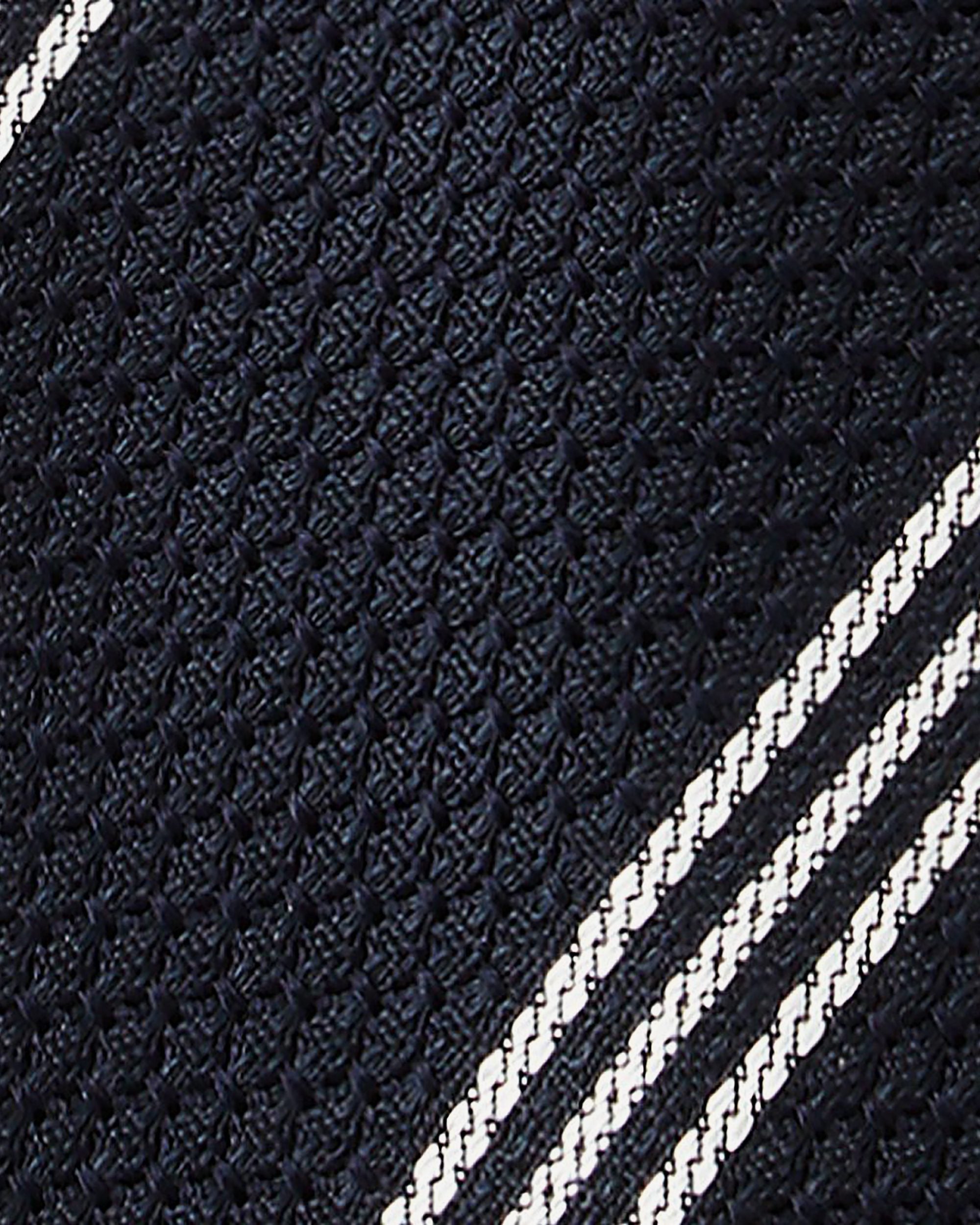 Tie in navy and white striped