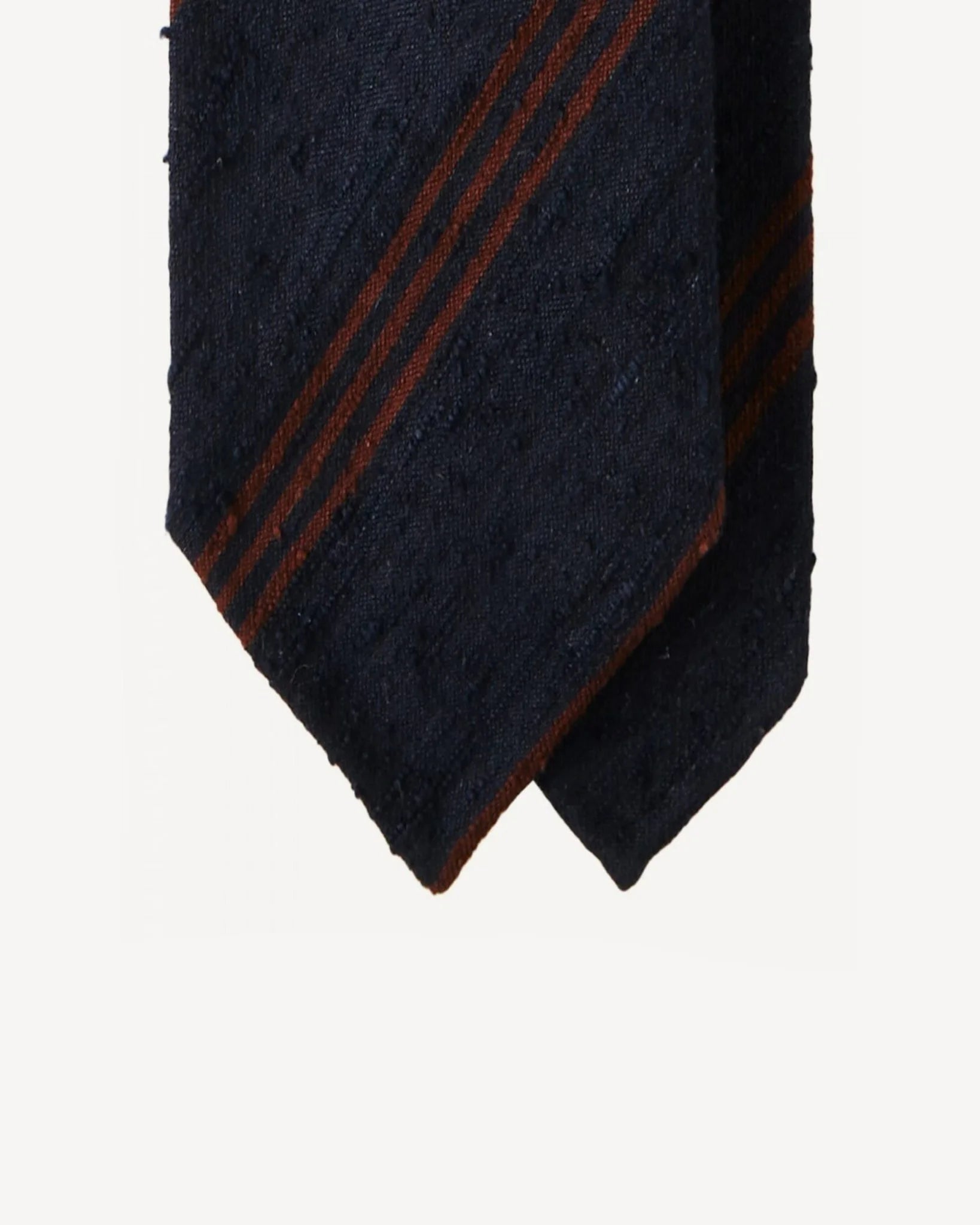 Tie in brown-white-navy striped