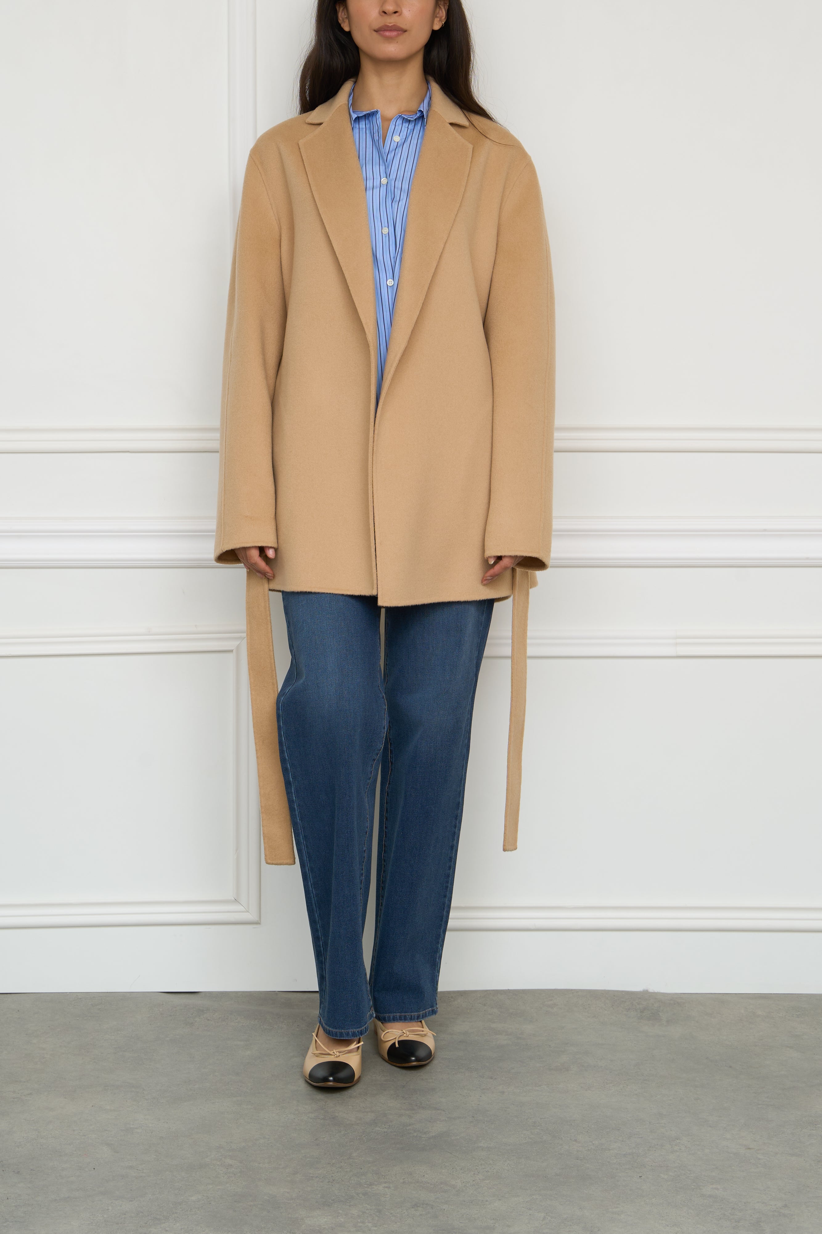 Wool coat in camel