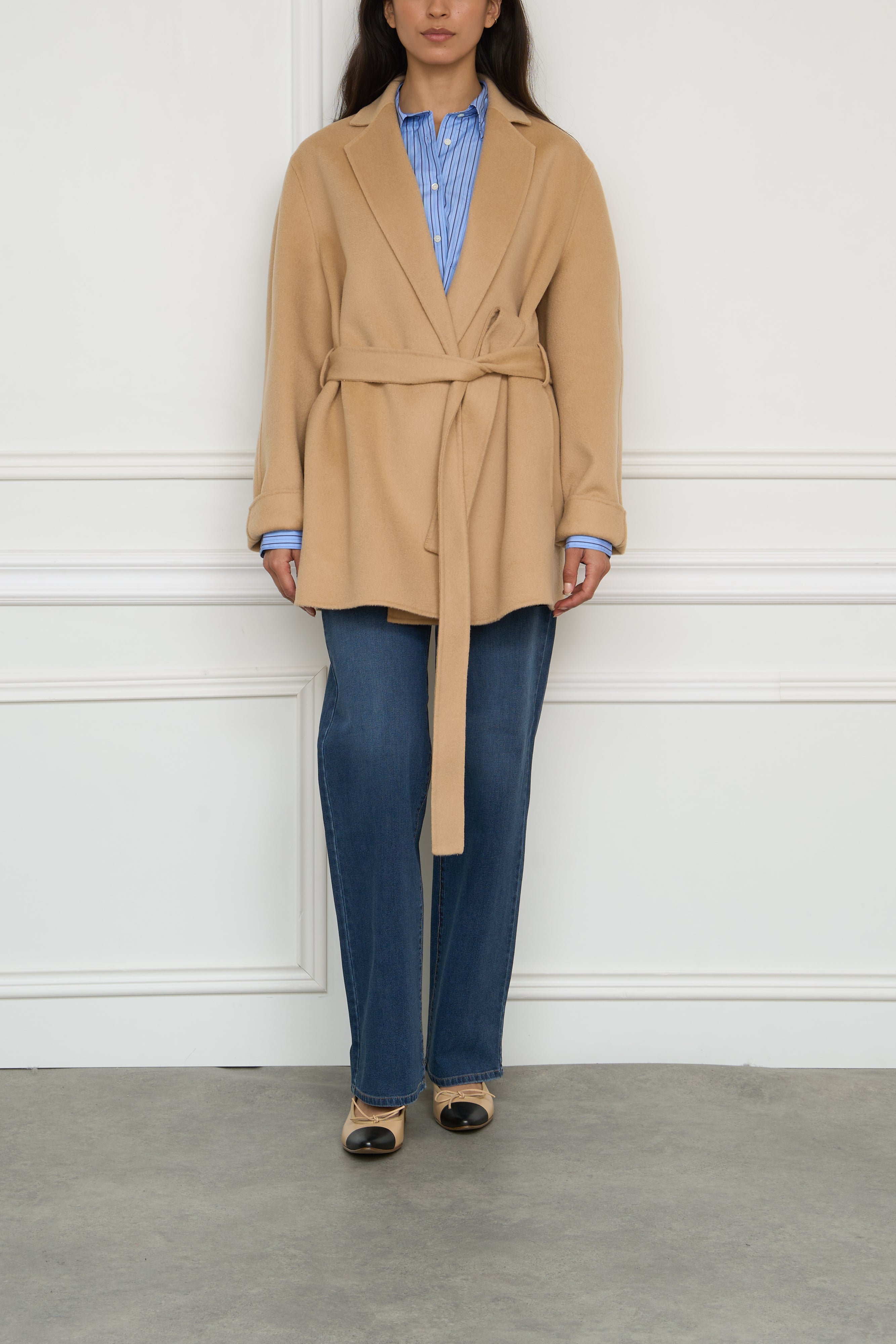 Wool coat in camel