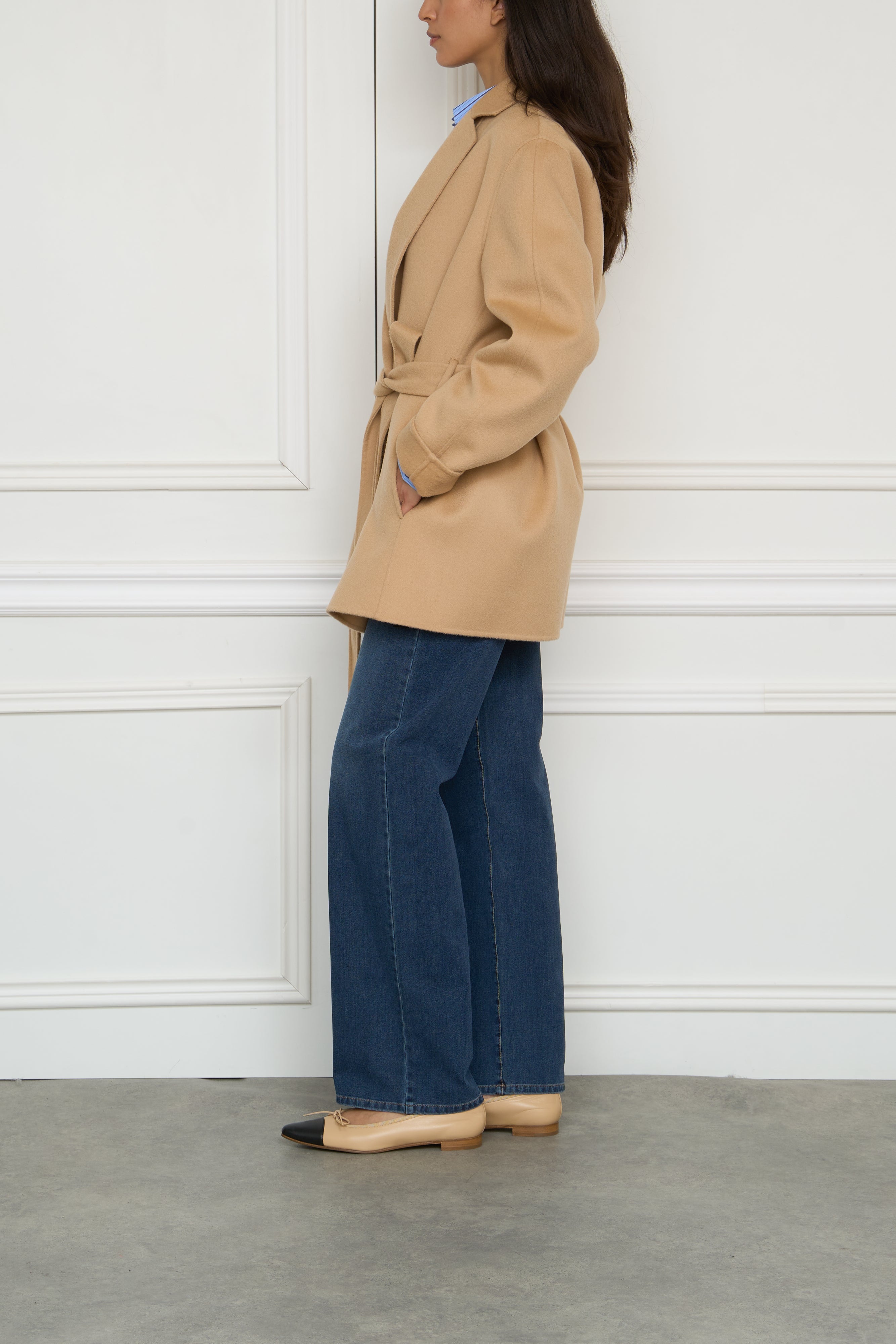 Wool coat in camel