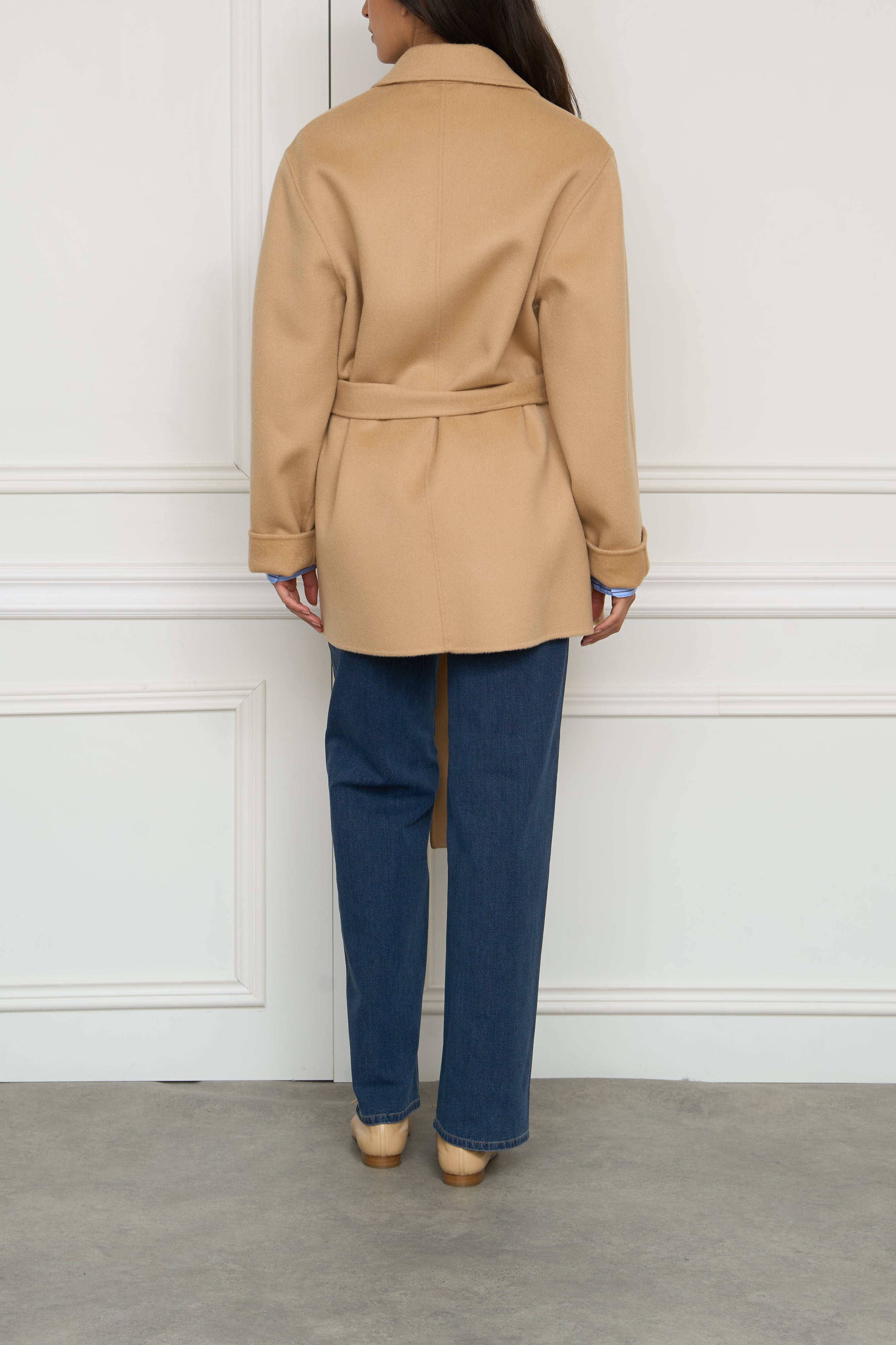 Wool coat in camel