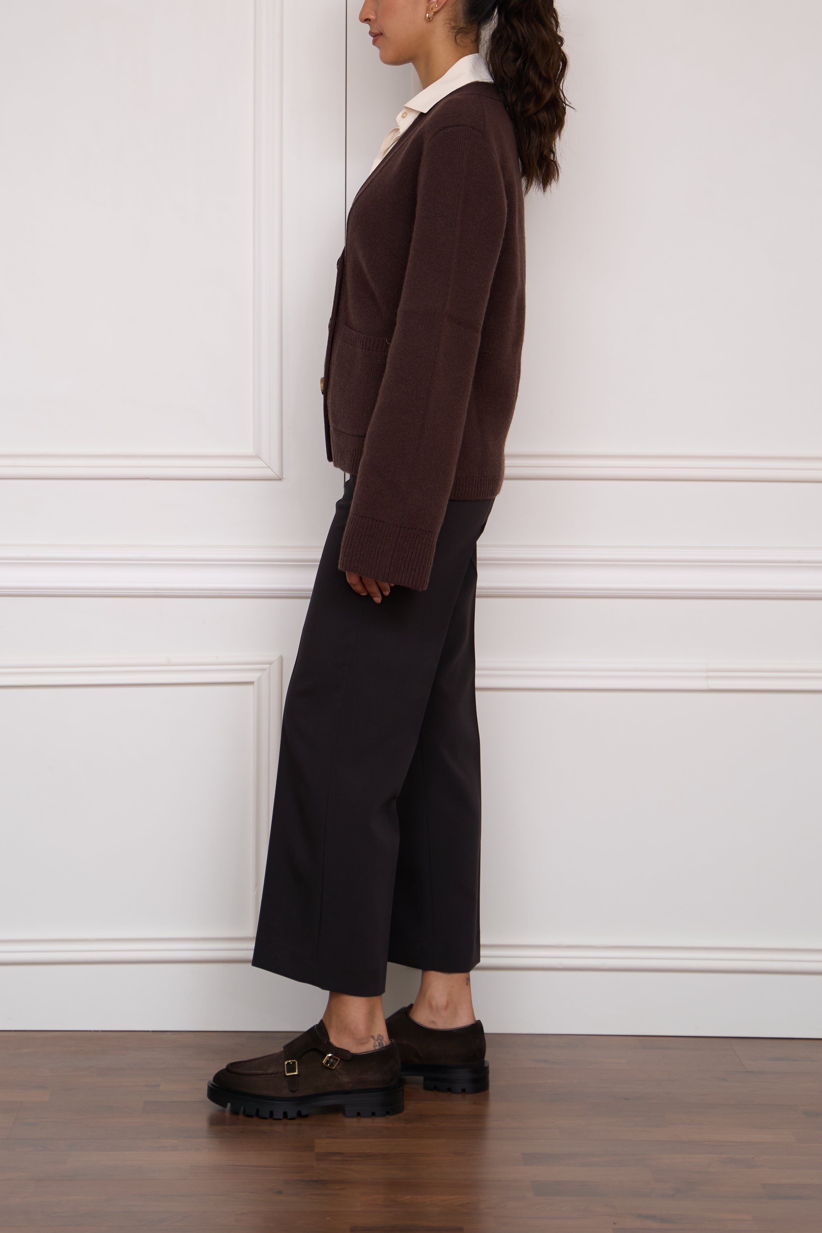 Cashmere Strickjacke in braun