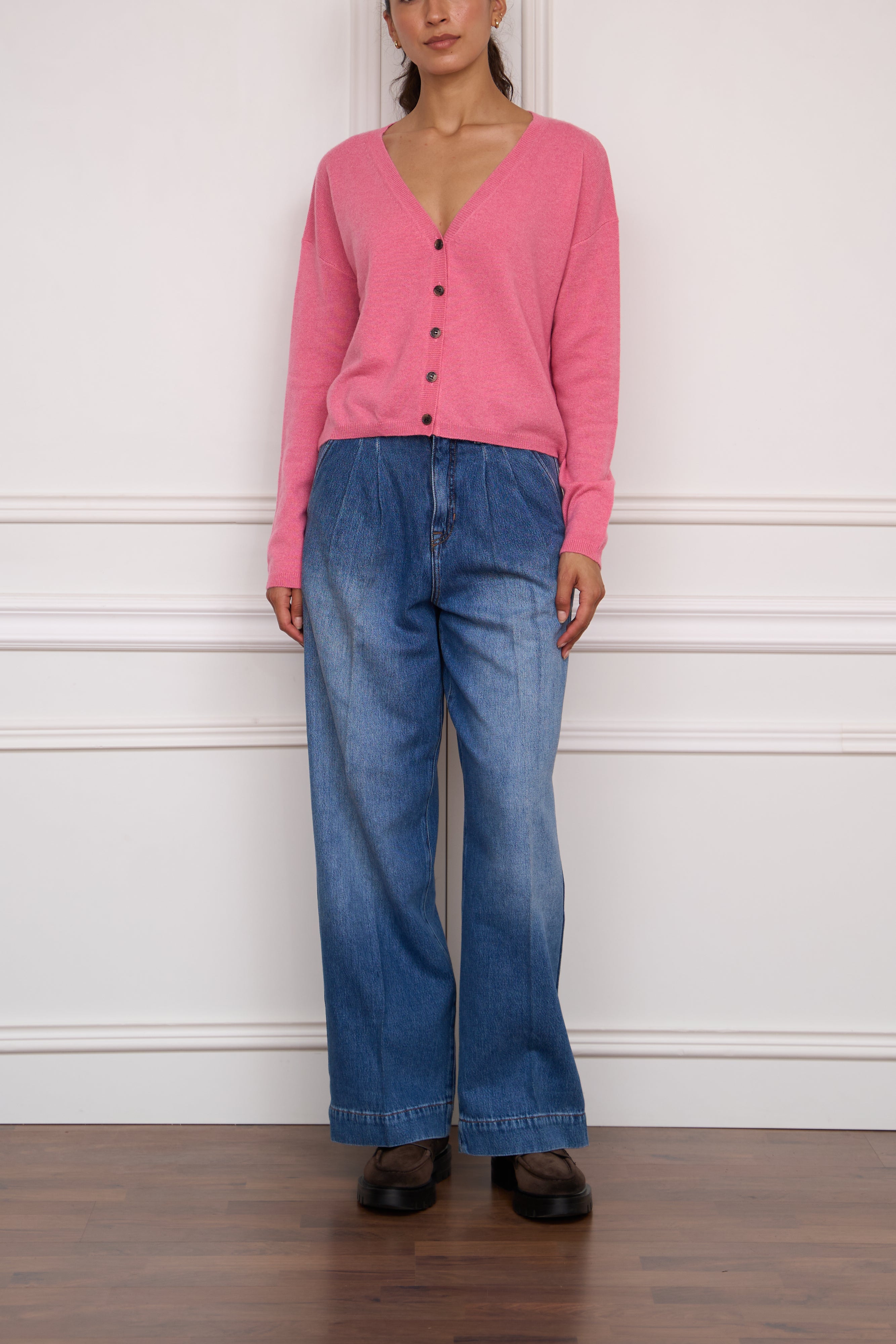 Cashmere-Strickjacke 'Abby' in pink