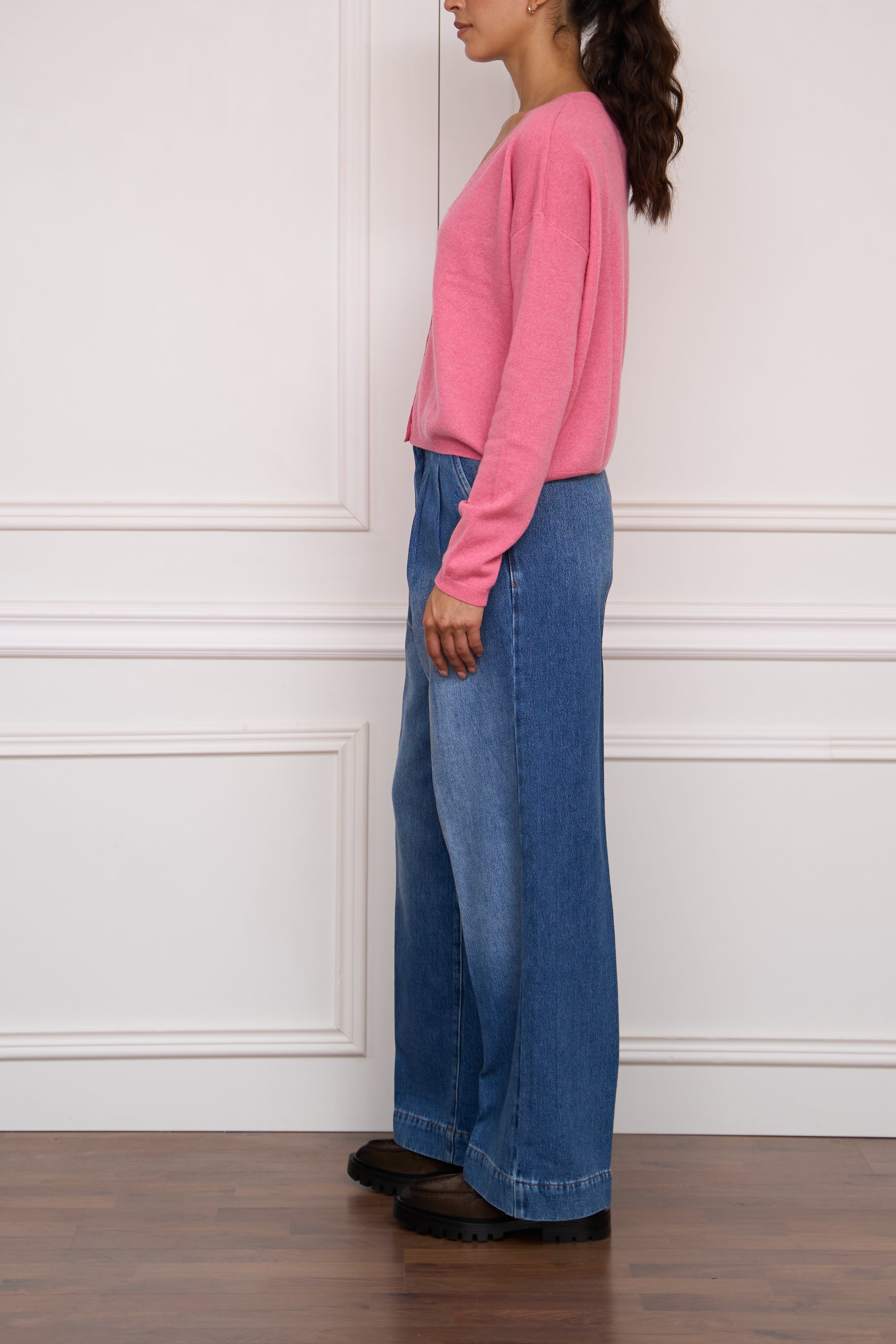 Cashmere-Strickjacke 'Abby' in pink