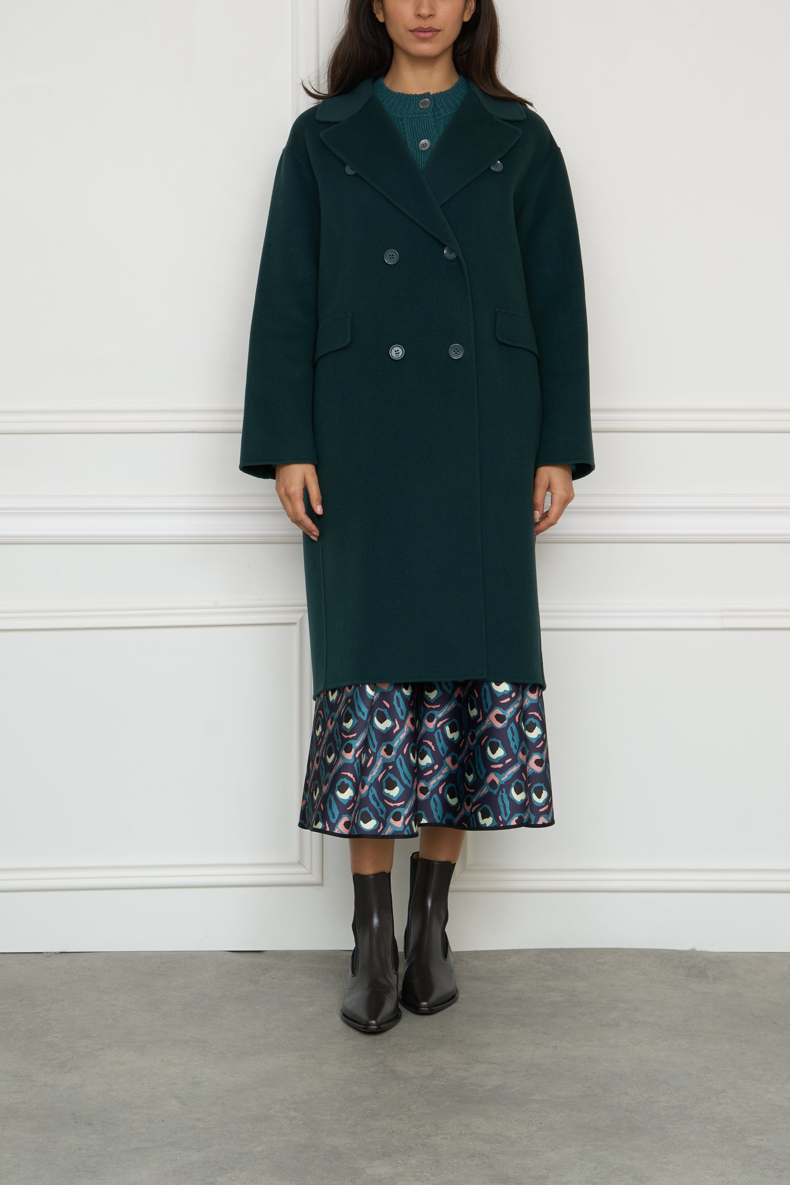 Mantel 'Oliver' aus Wolle in petrol