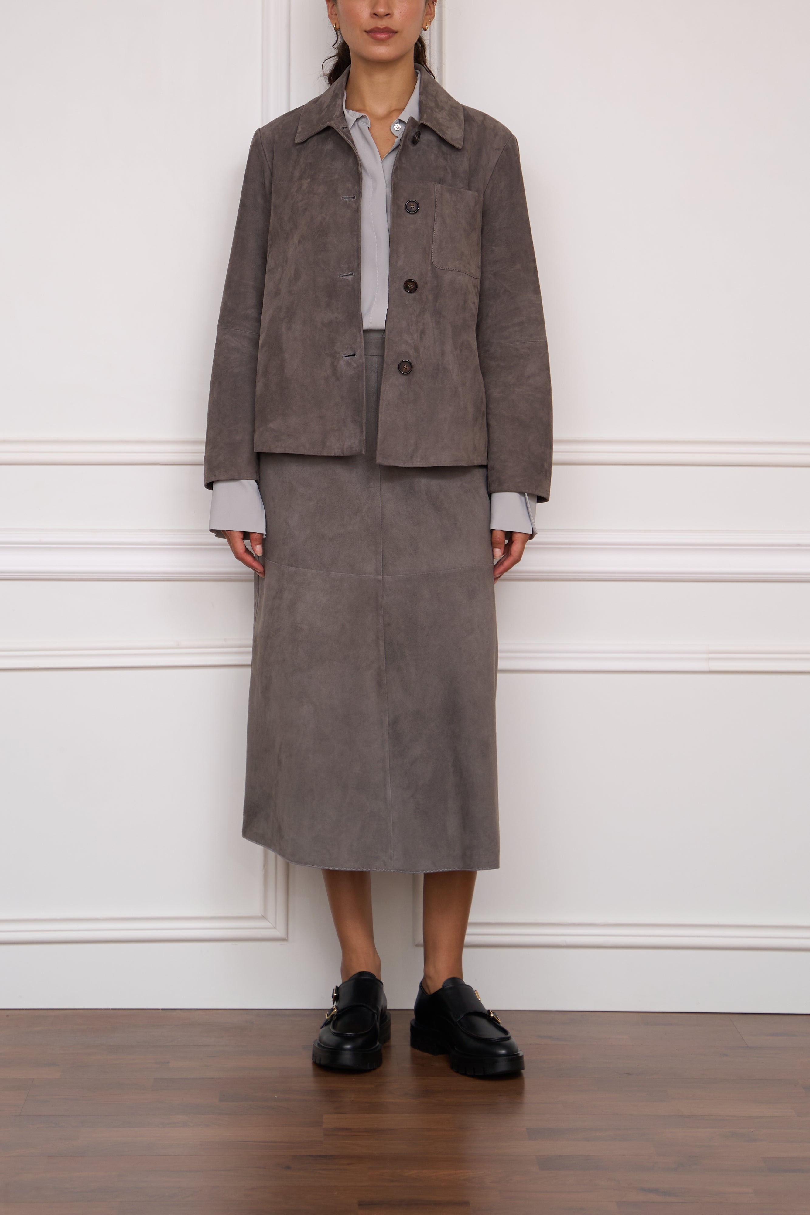 Wildlederjacke 'Cloe' in grau