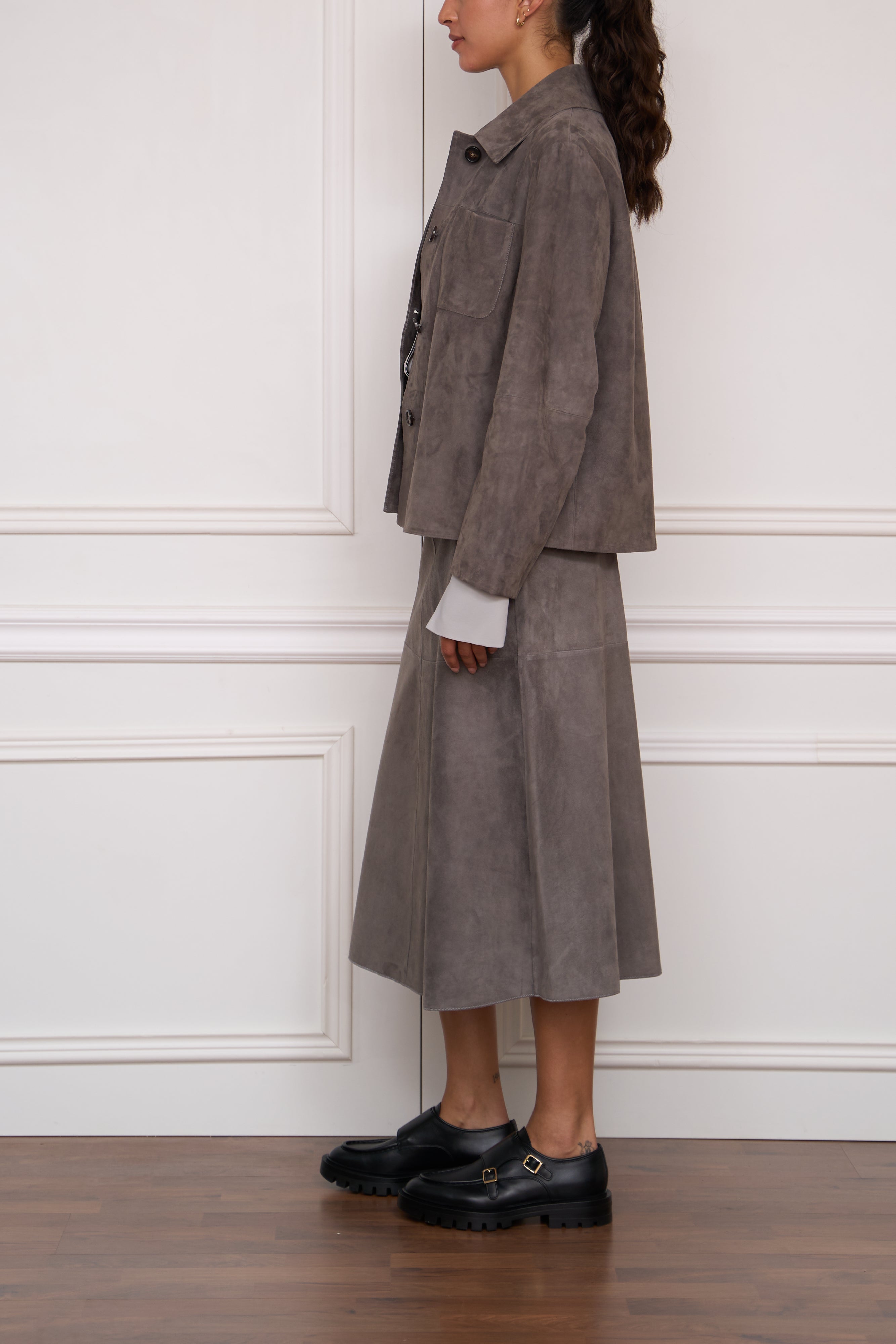Wildlederjacke 'Cloe' in grau