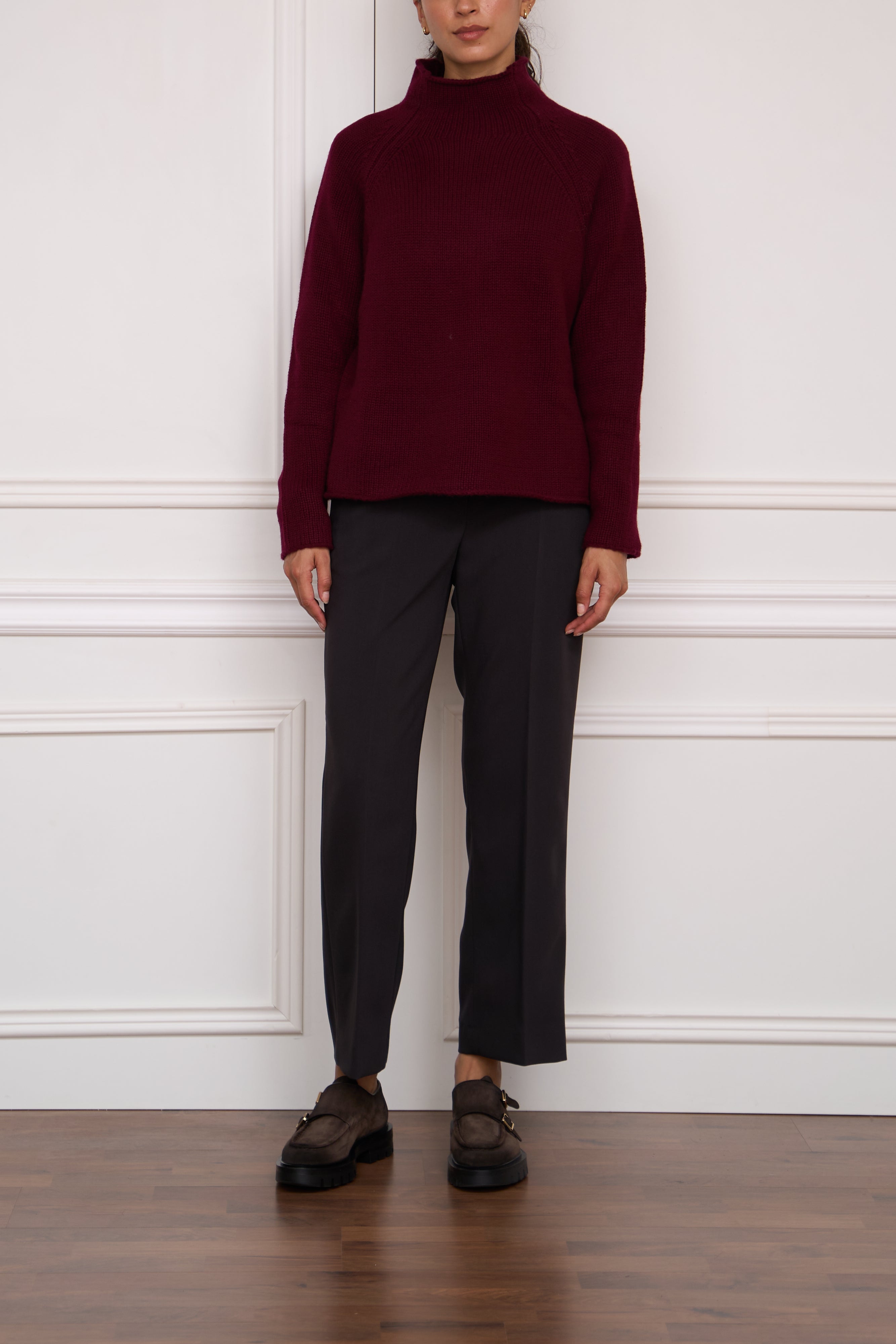 Rollkragenpullover in bordeaux