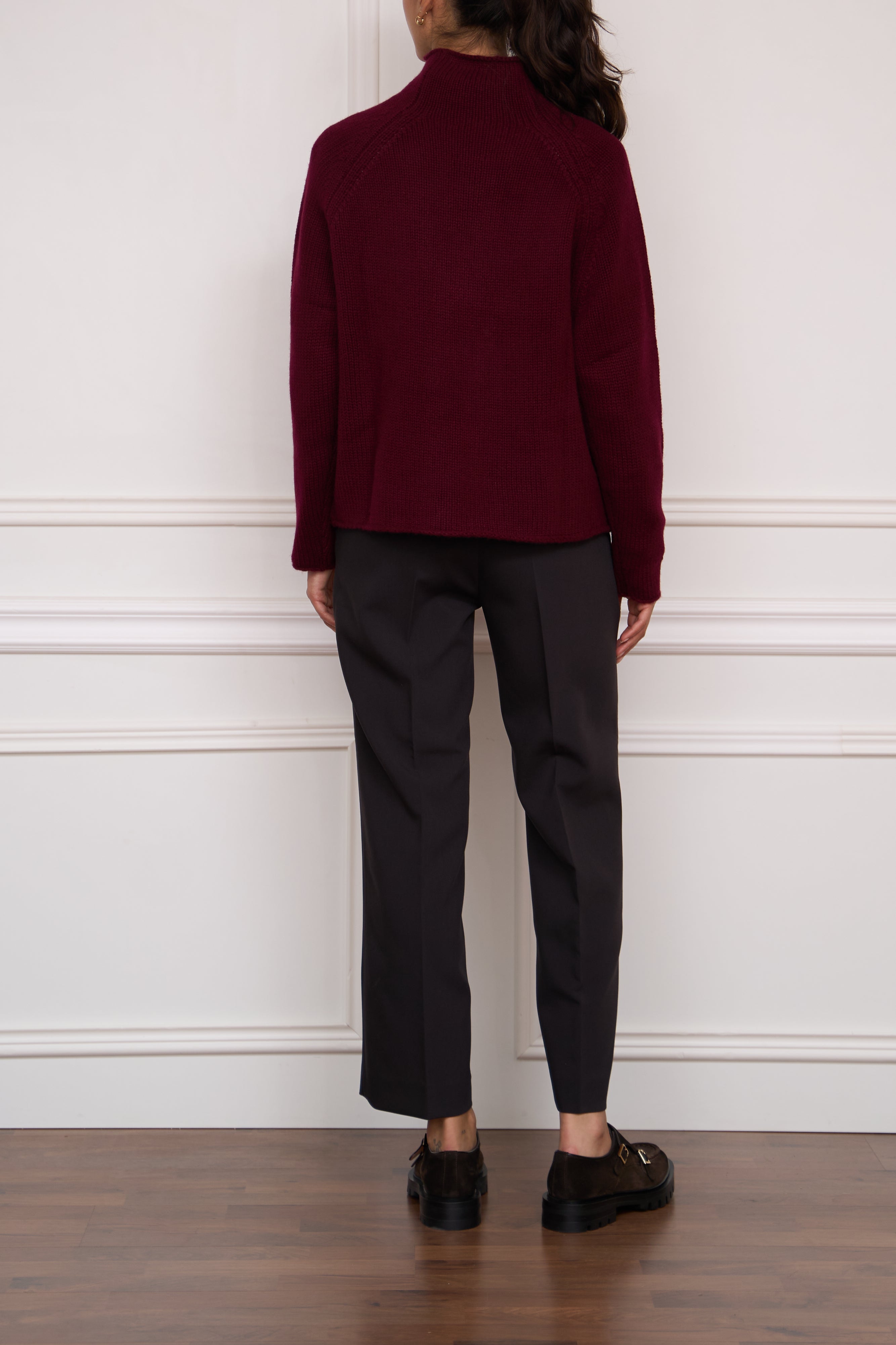 Rollkragenpullover in bordeaux