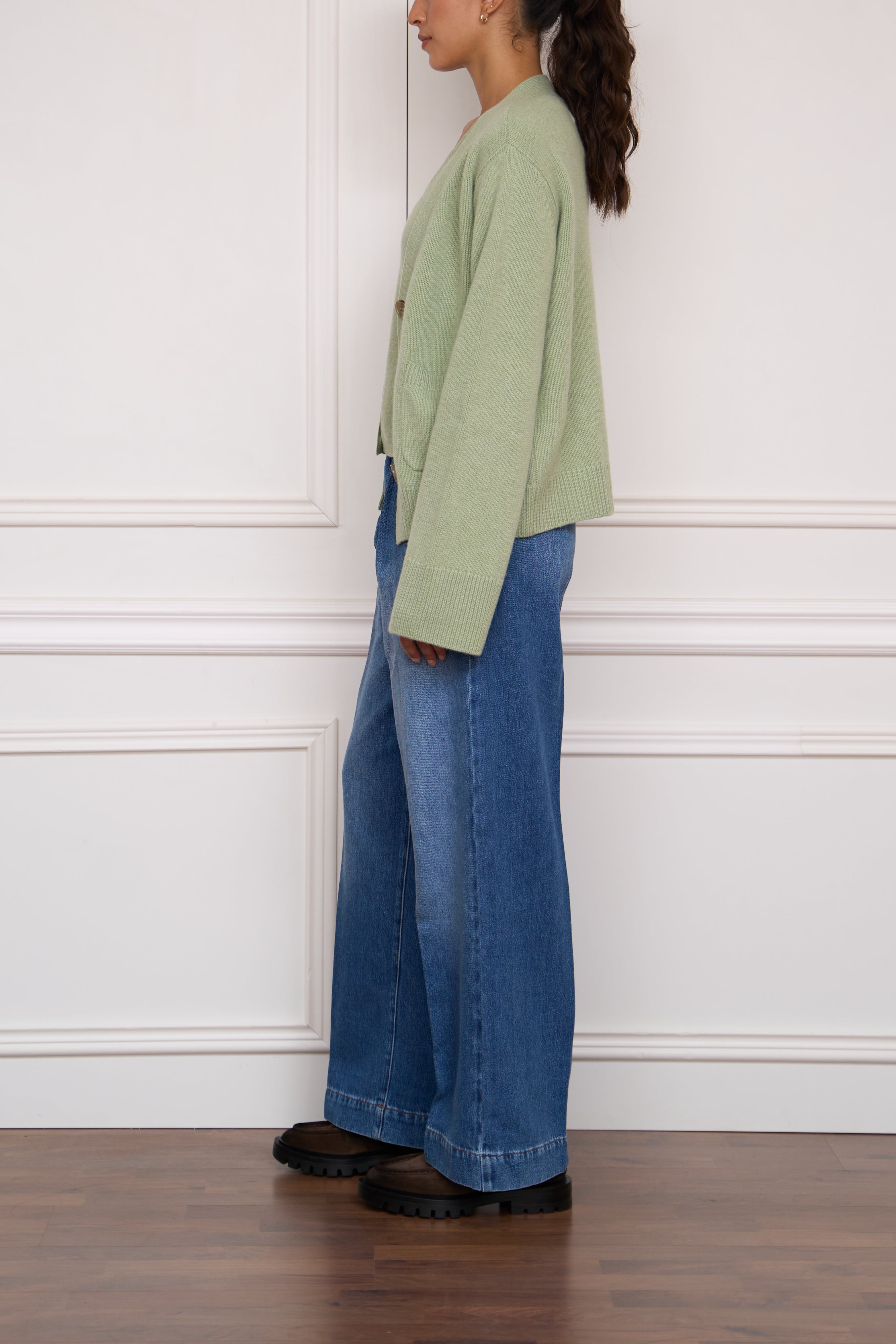 Cashmere-Strickjacke 'Danni' in grün