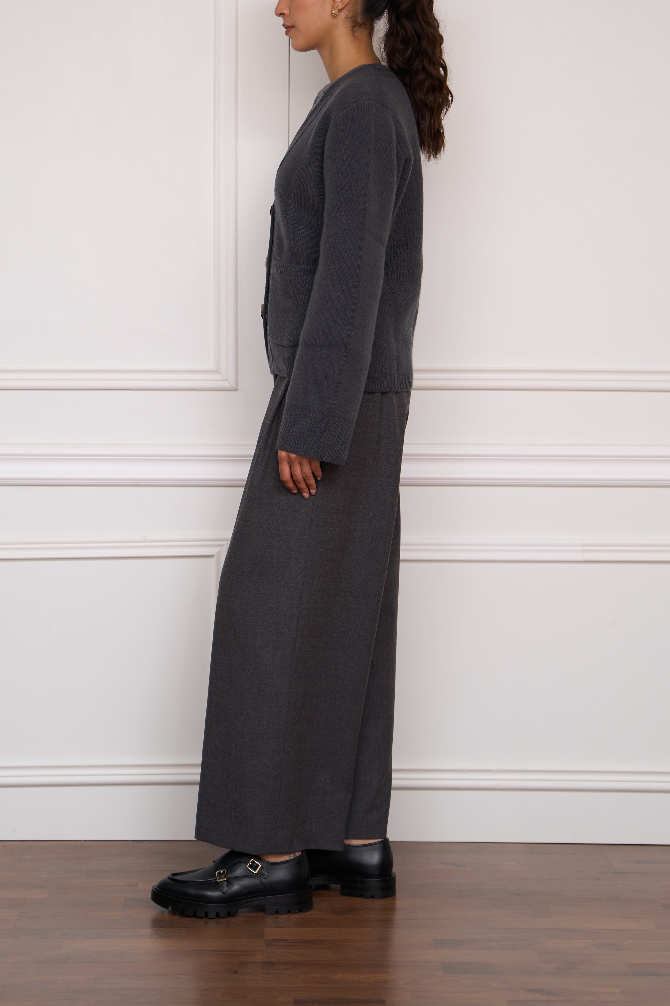 Cashmere Strickjacke in grau