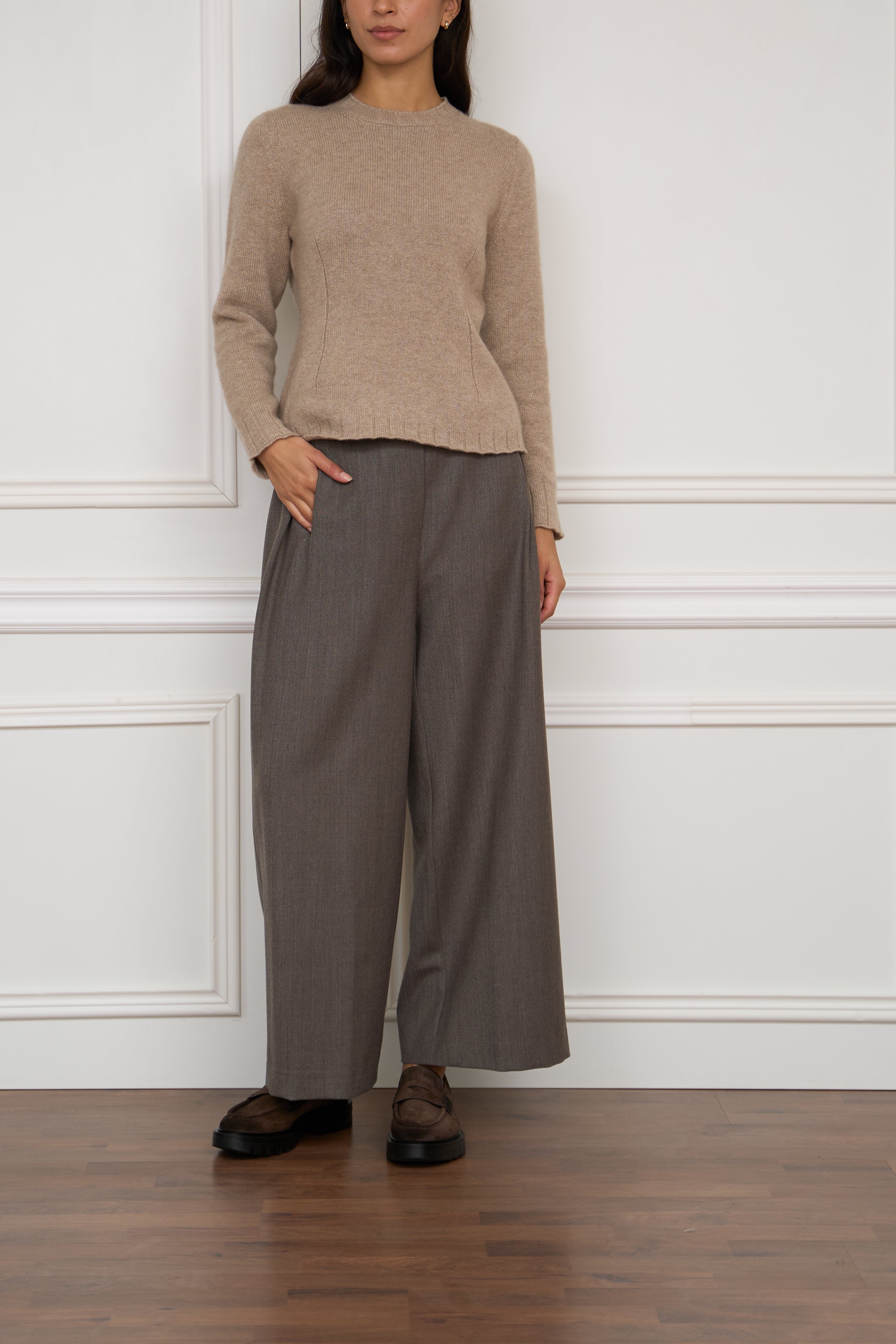 Wollhose in taupe