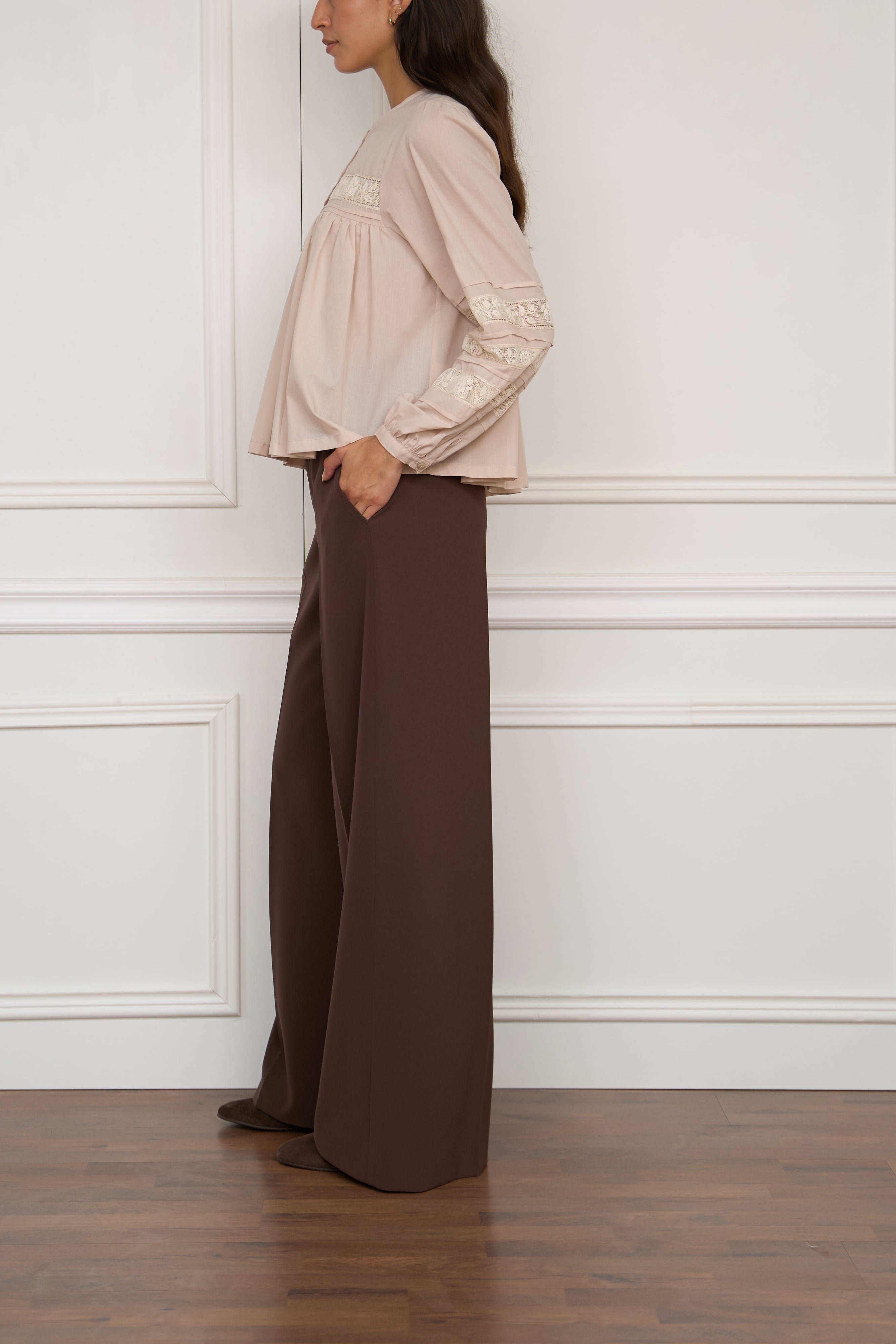 Bluse in beige