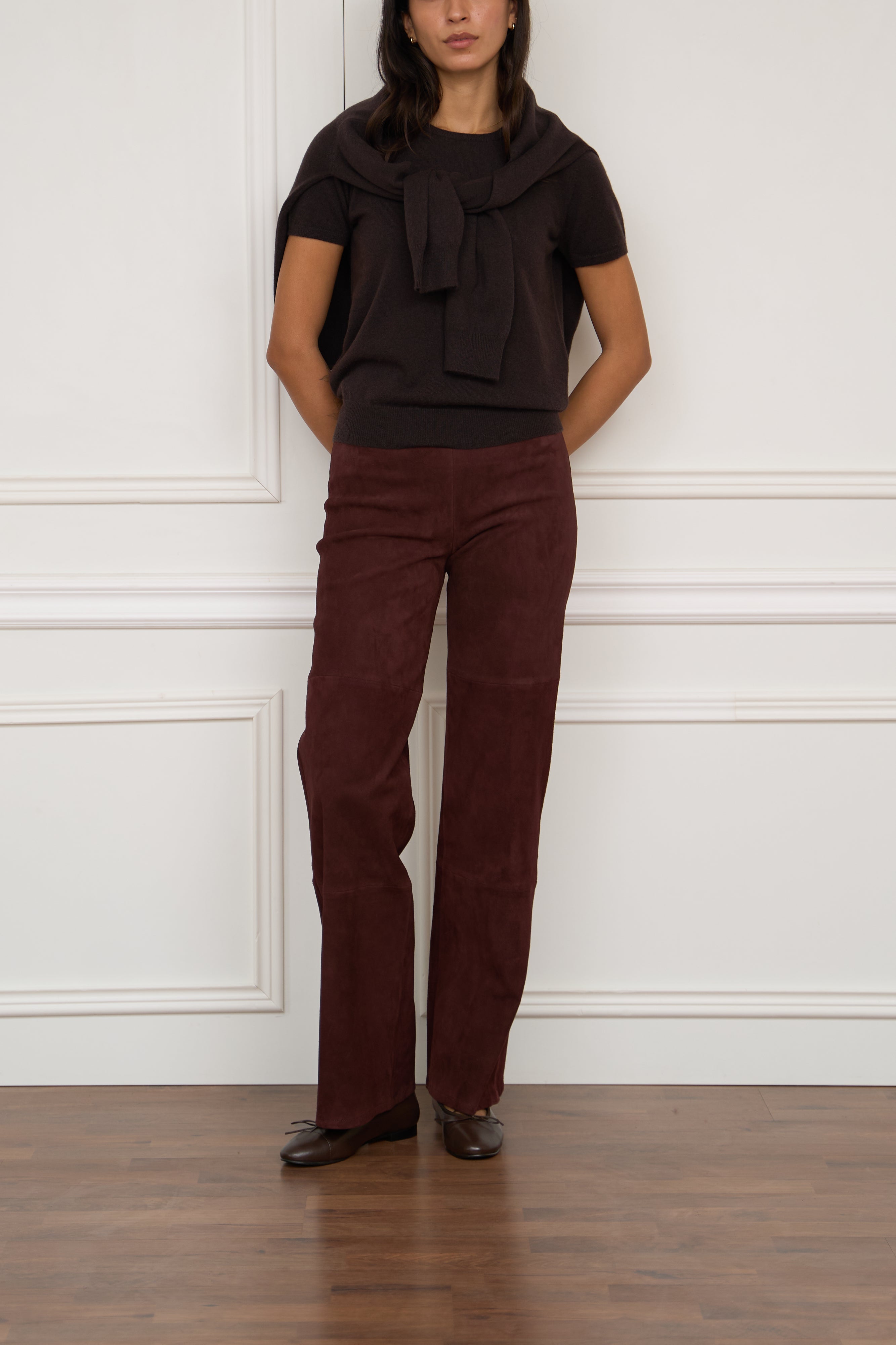 Lederhose in bordeaux