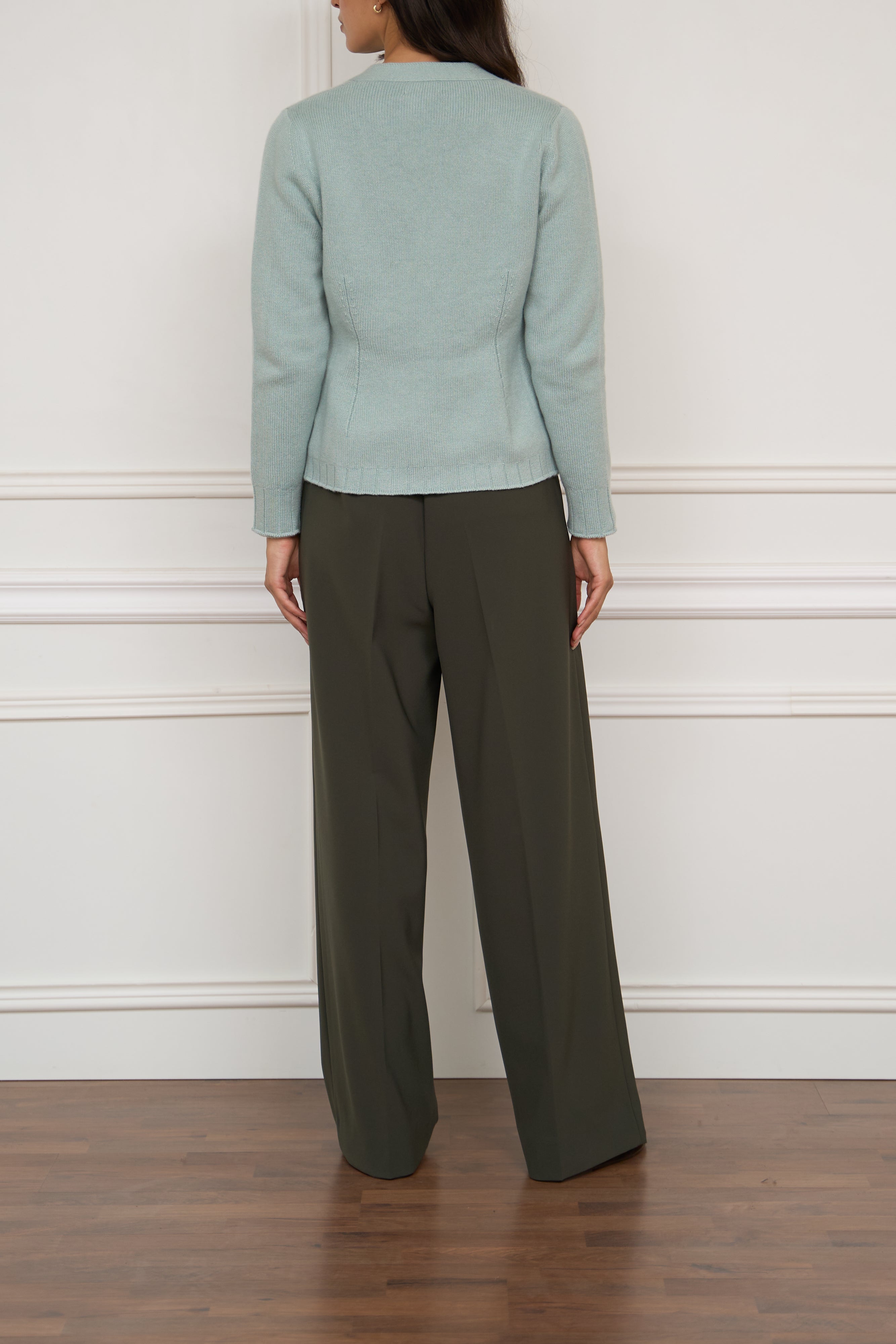 Kaschmir-Strickjacke in hellblau