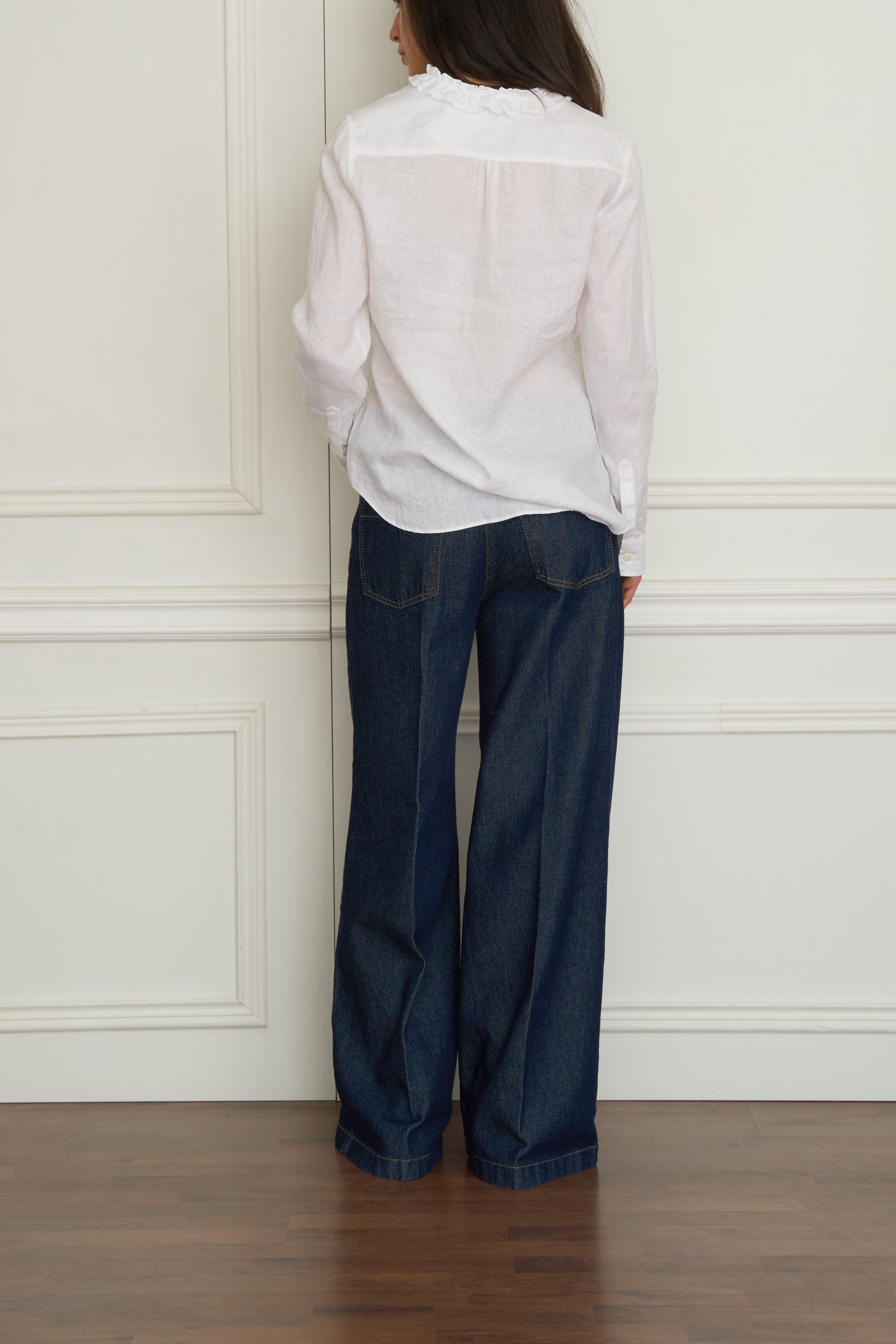 Leinenbluse in weiß