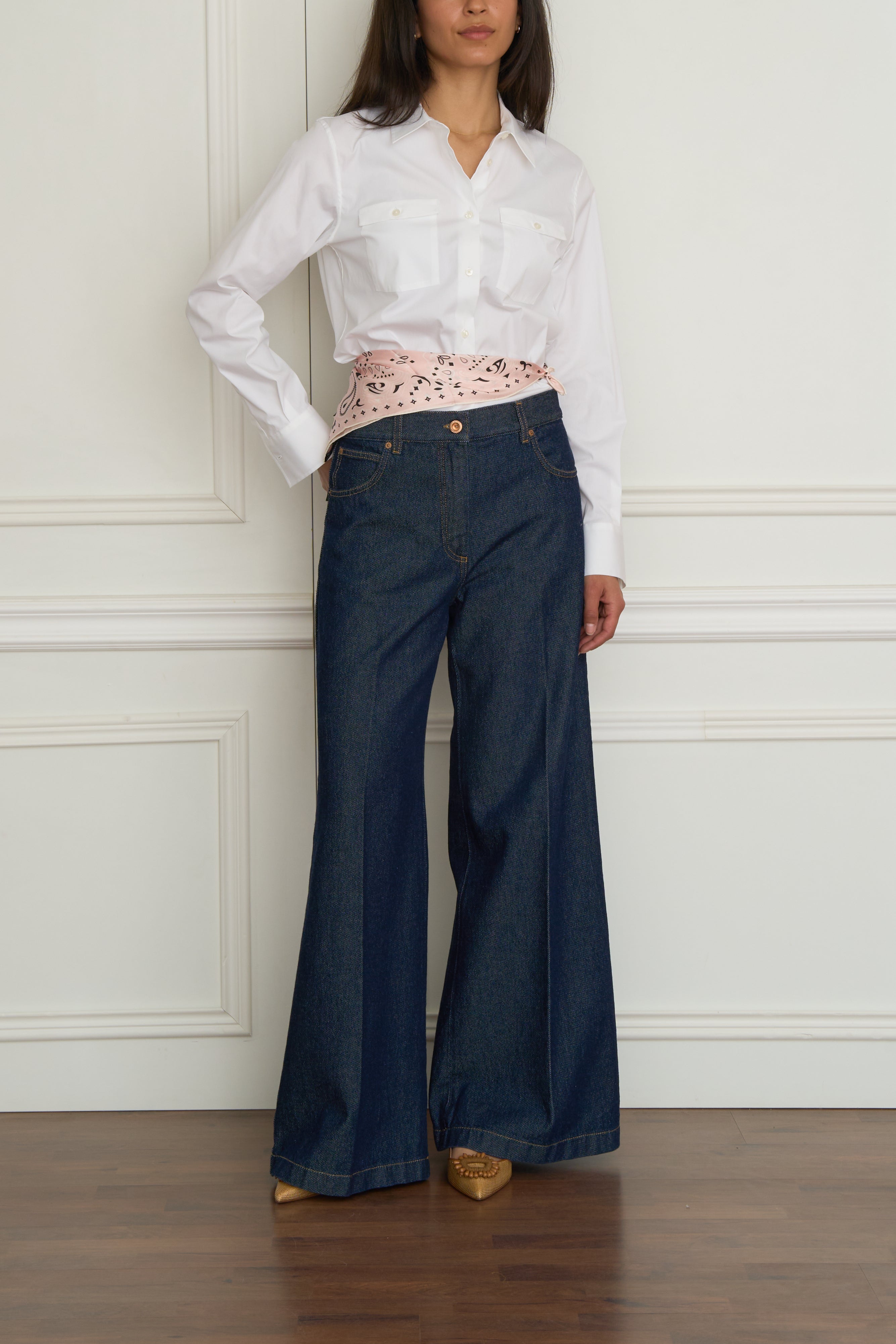 Utility blouse in white