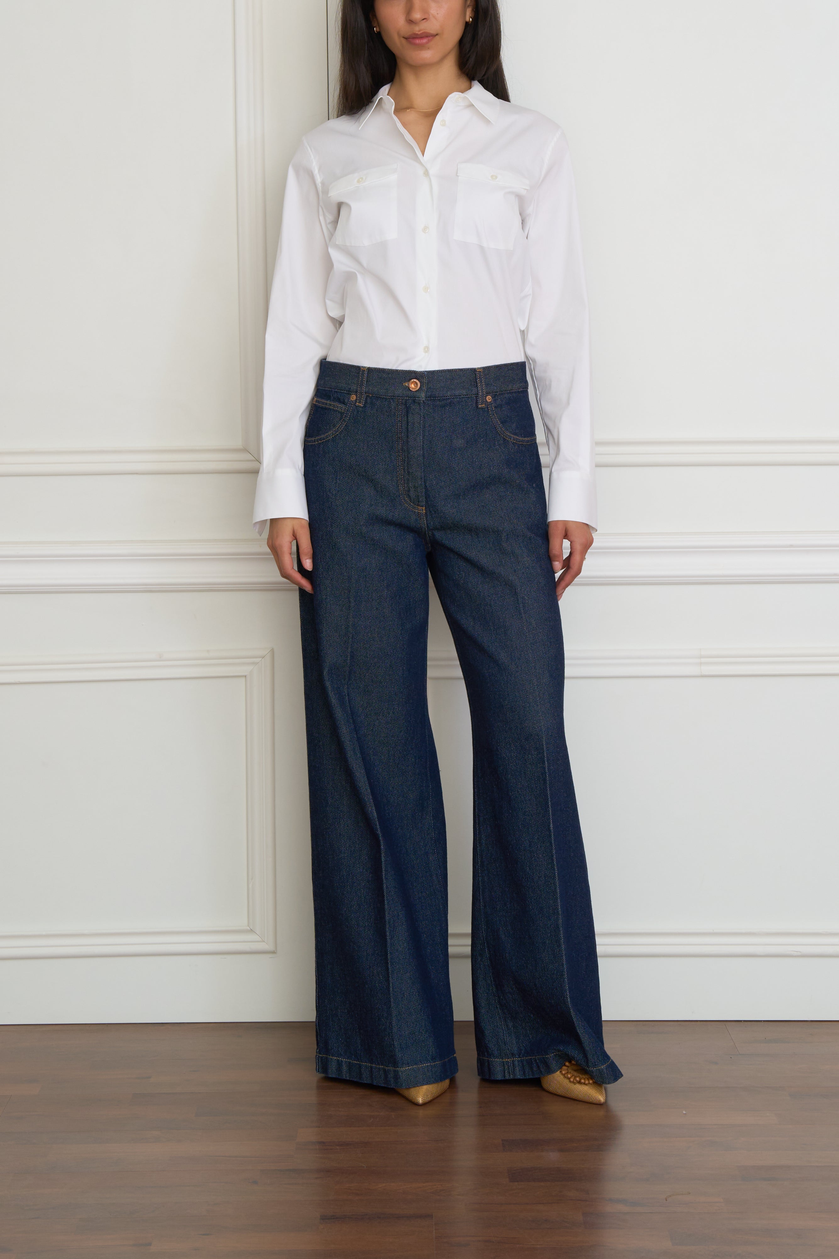 Utility blouse in white