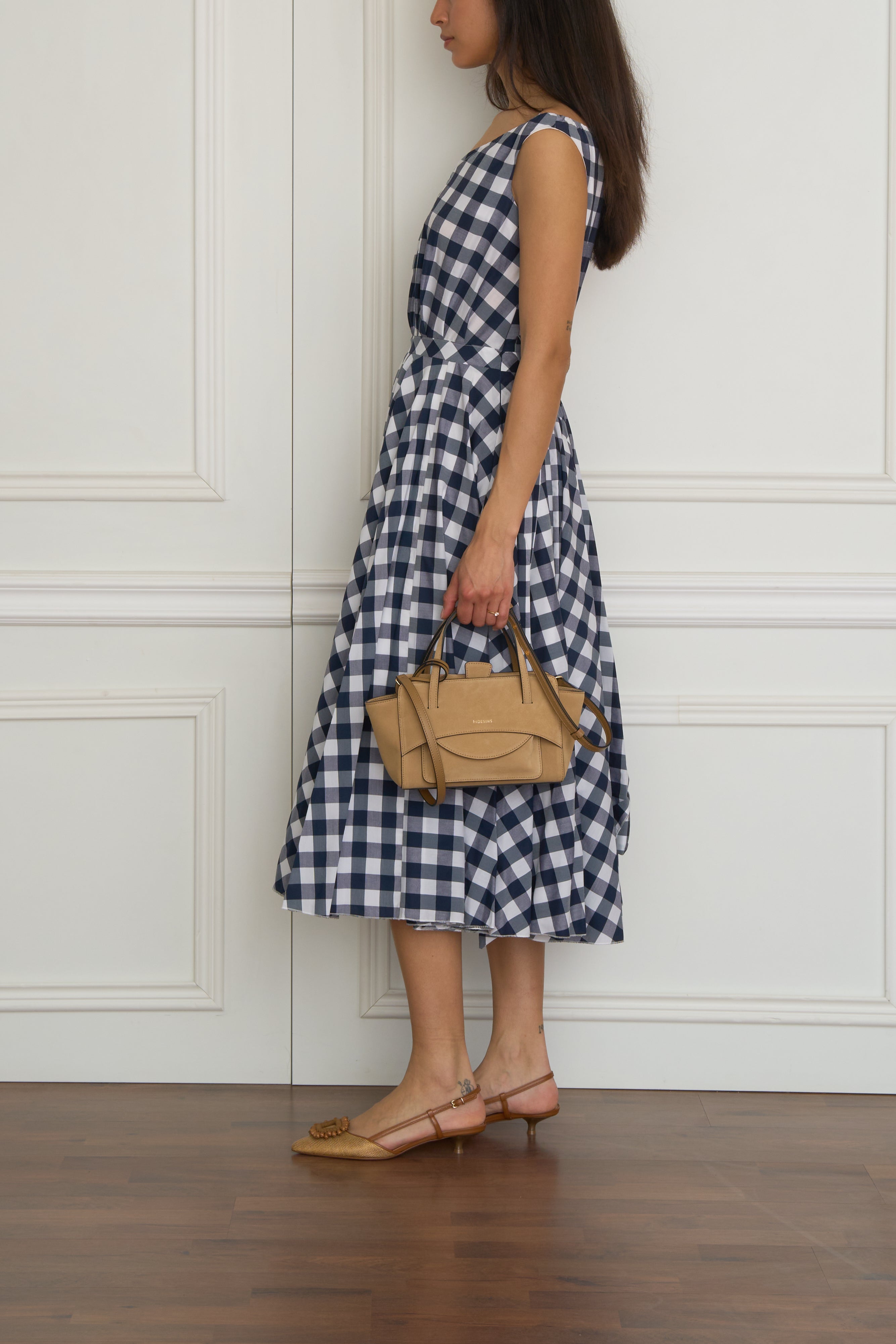 Kariertes Kleid in schwarz/weiß