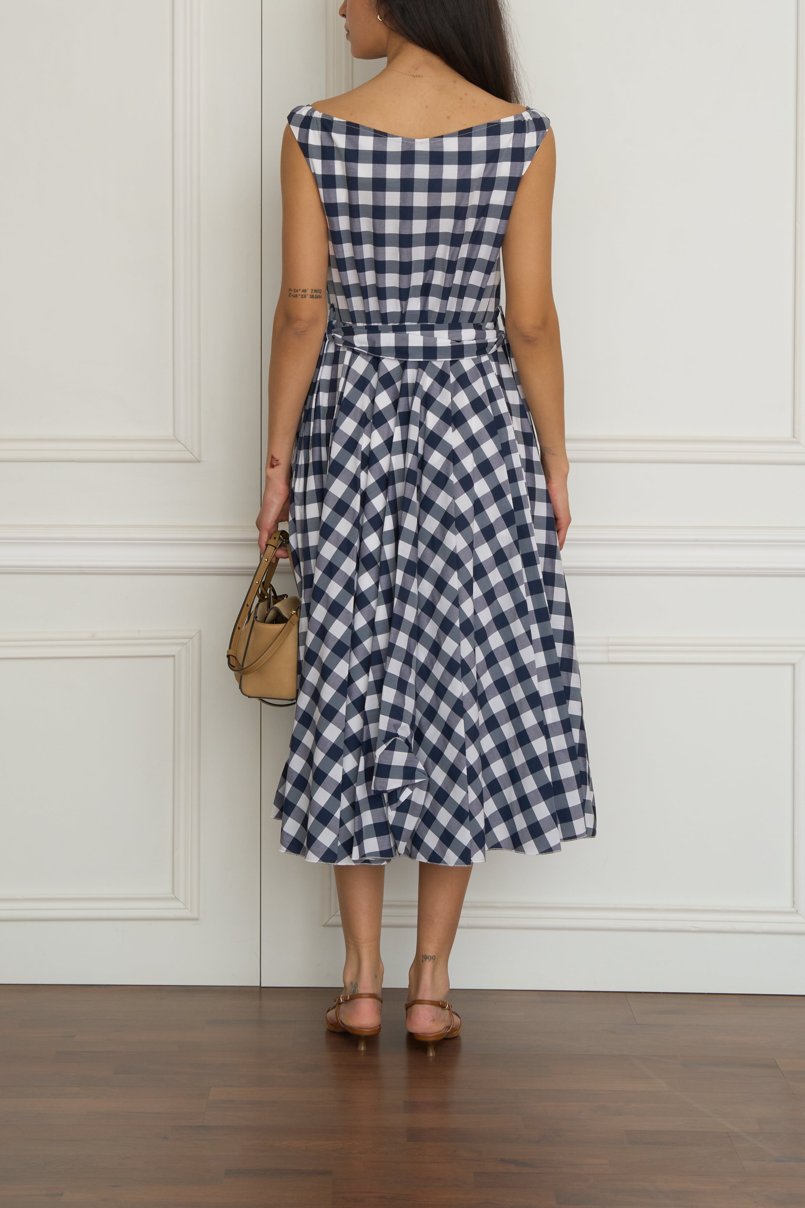 Kariertes Kleid in schwarz/weiß