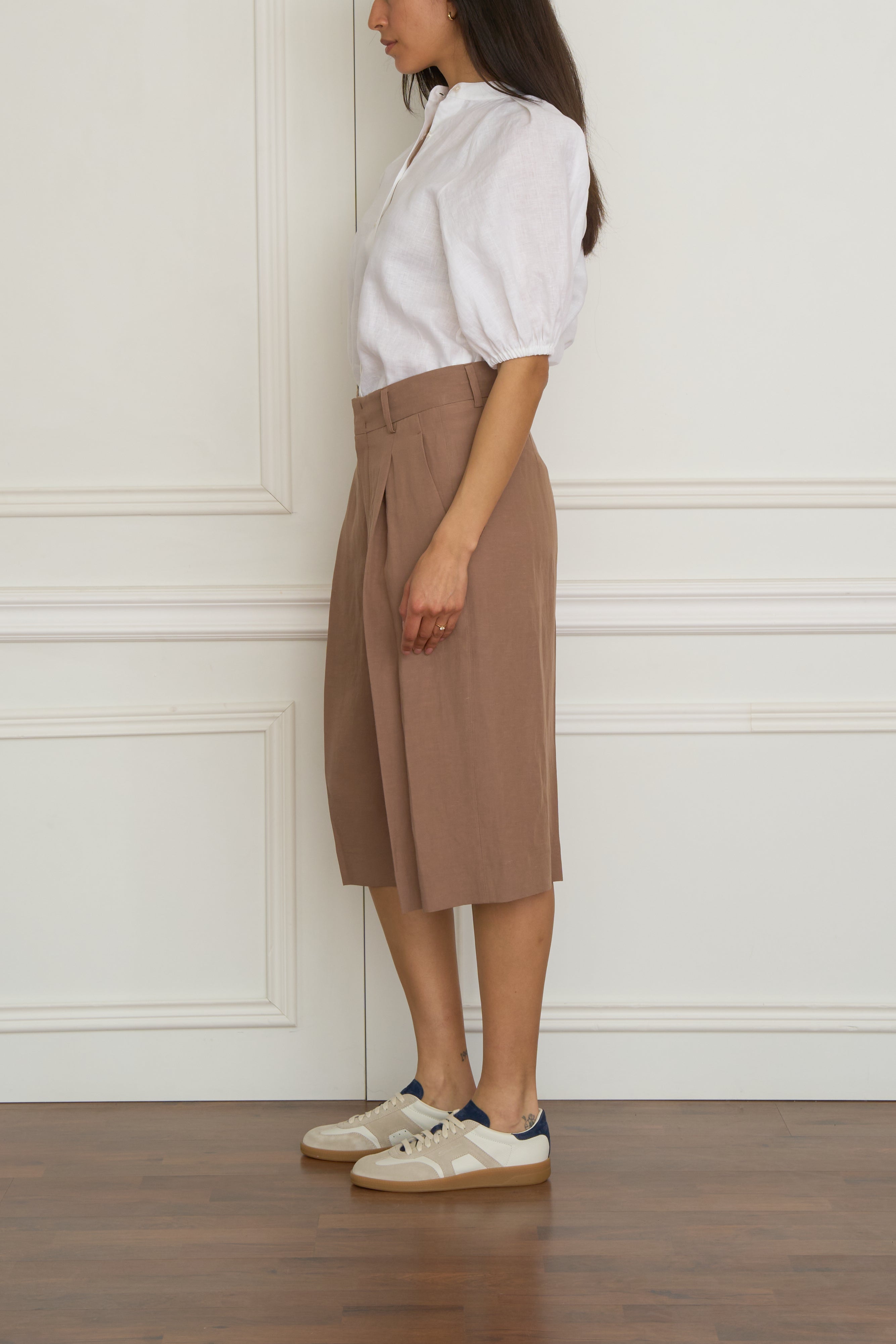 Leinen Bermuda Shorts 'Devin' in camel