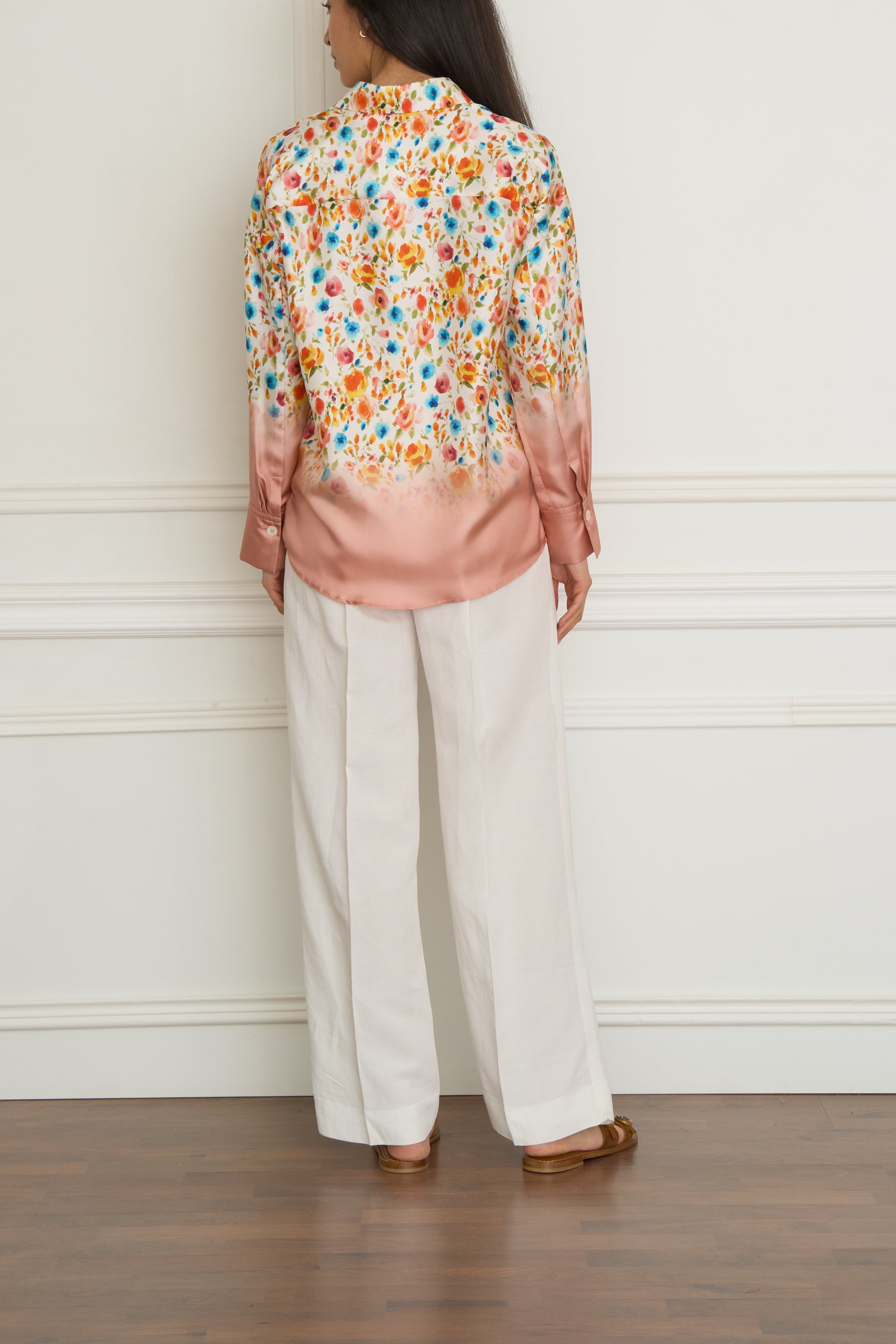 Gemusterte Bluse in rosa