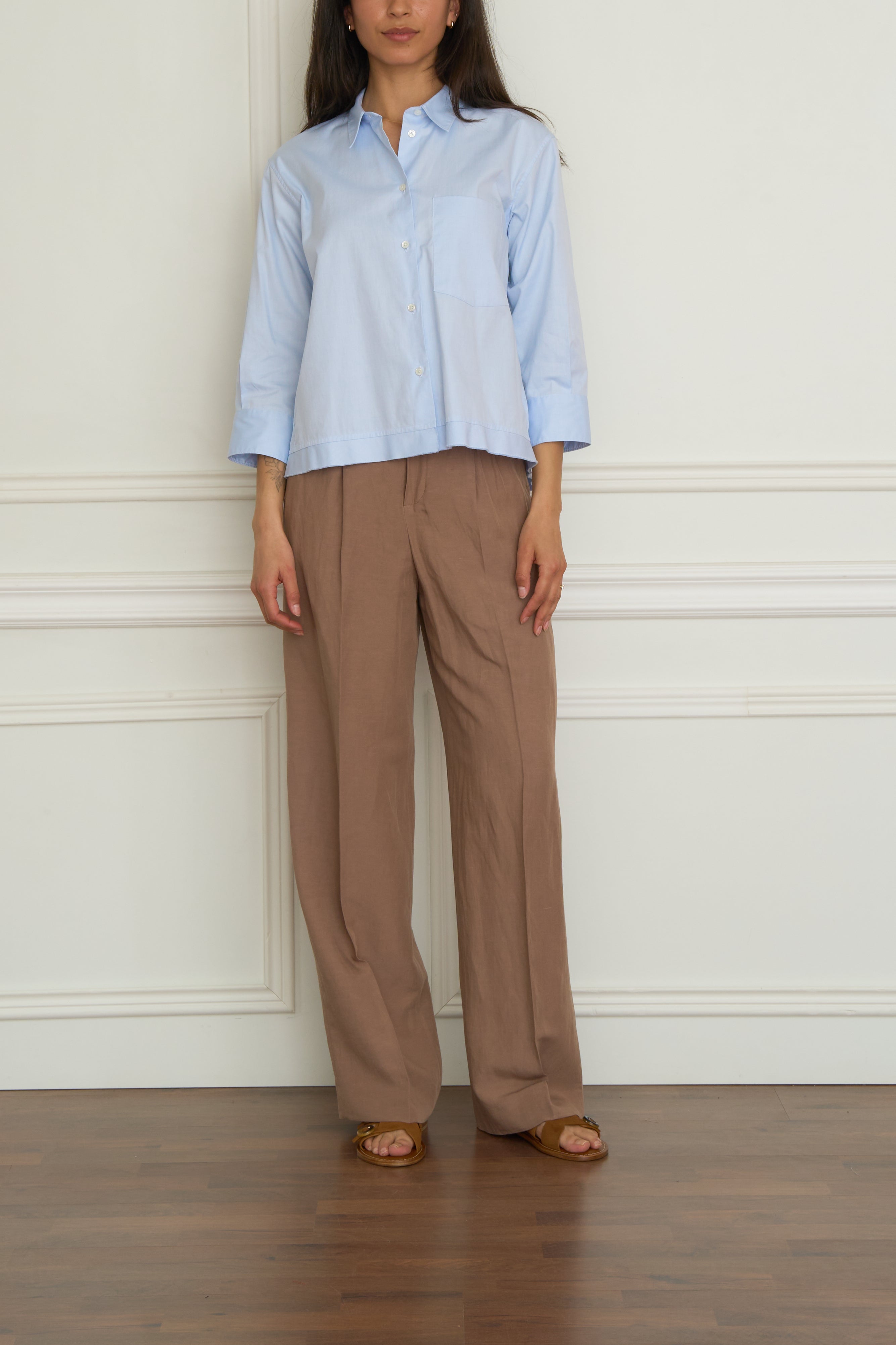 Boxy-Bluse in hellblau