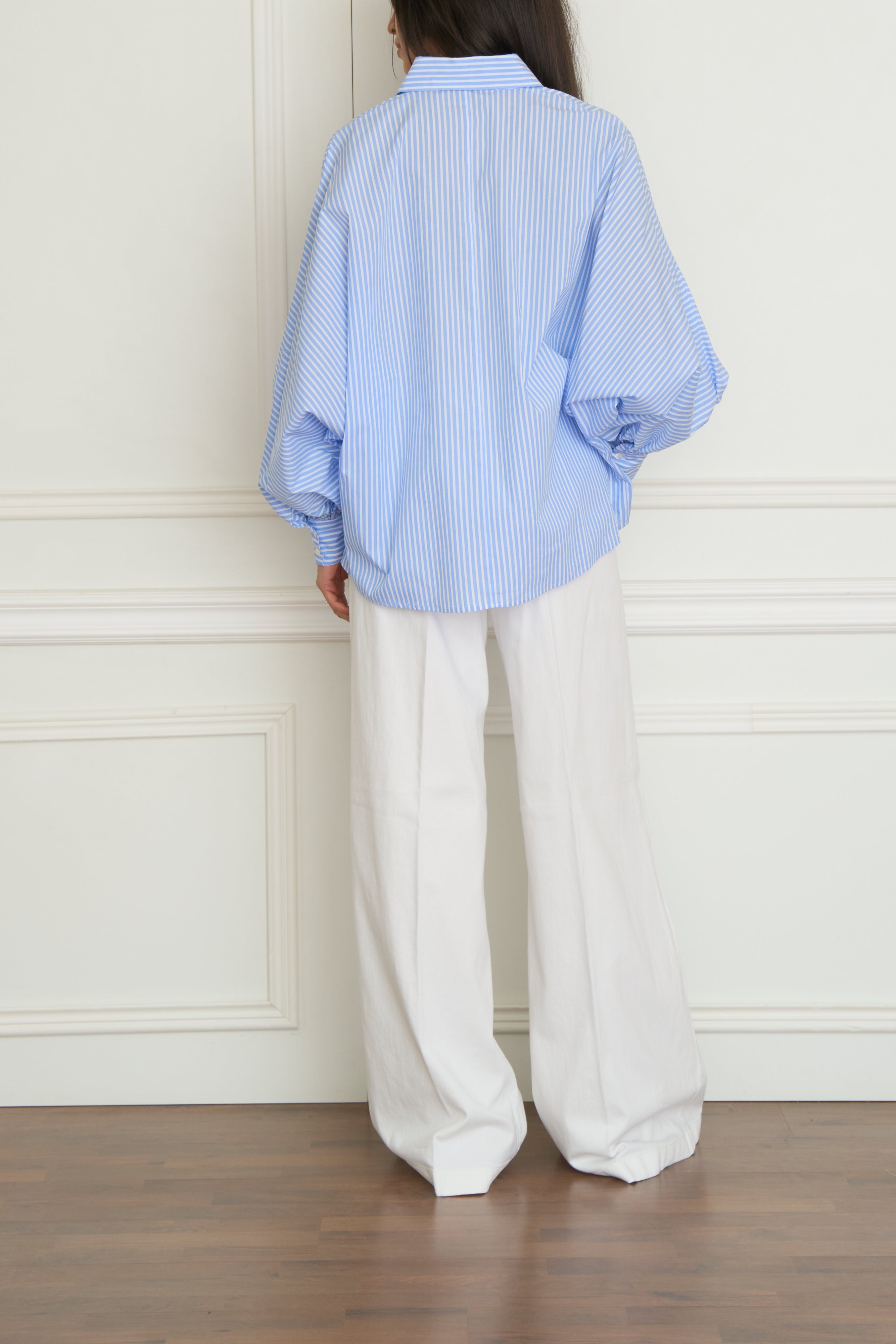 Striped blouse in light blue/white