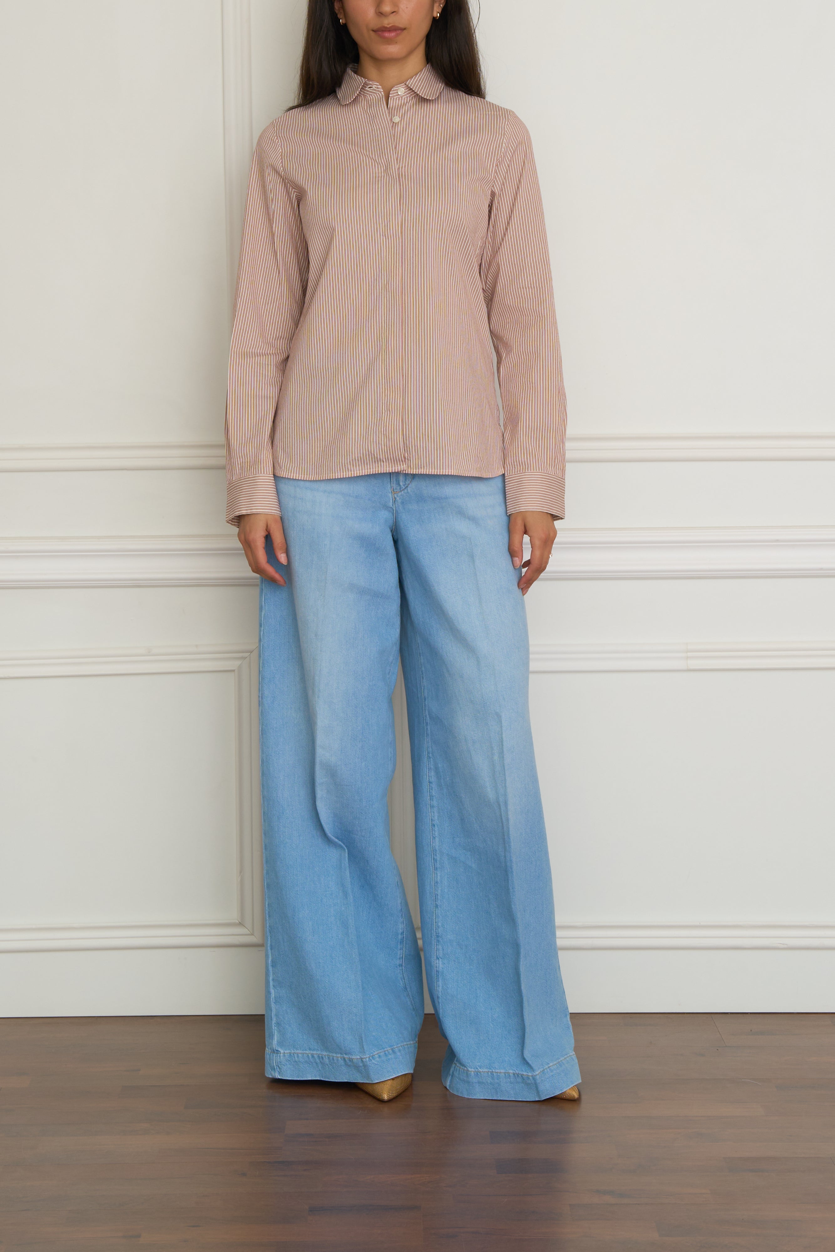 Gestreifte Bluse in terrakotta