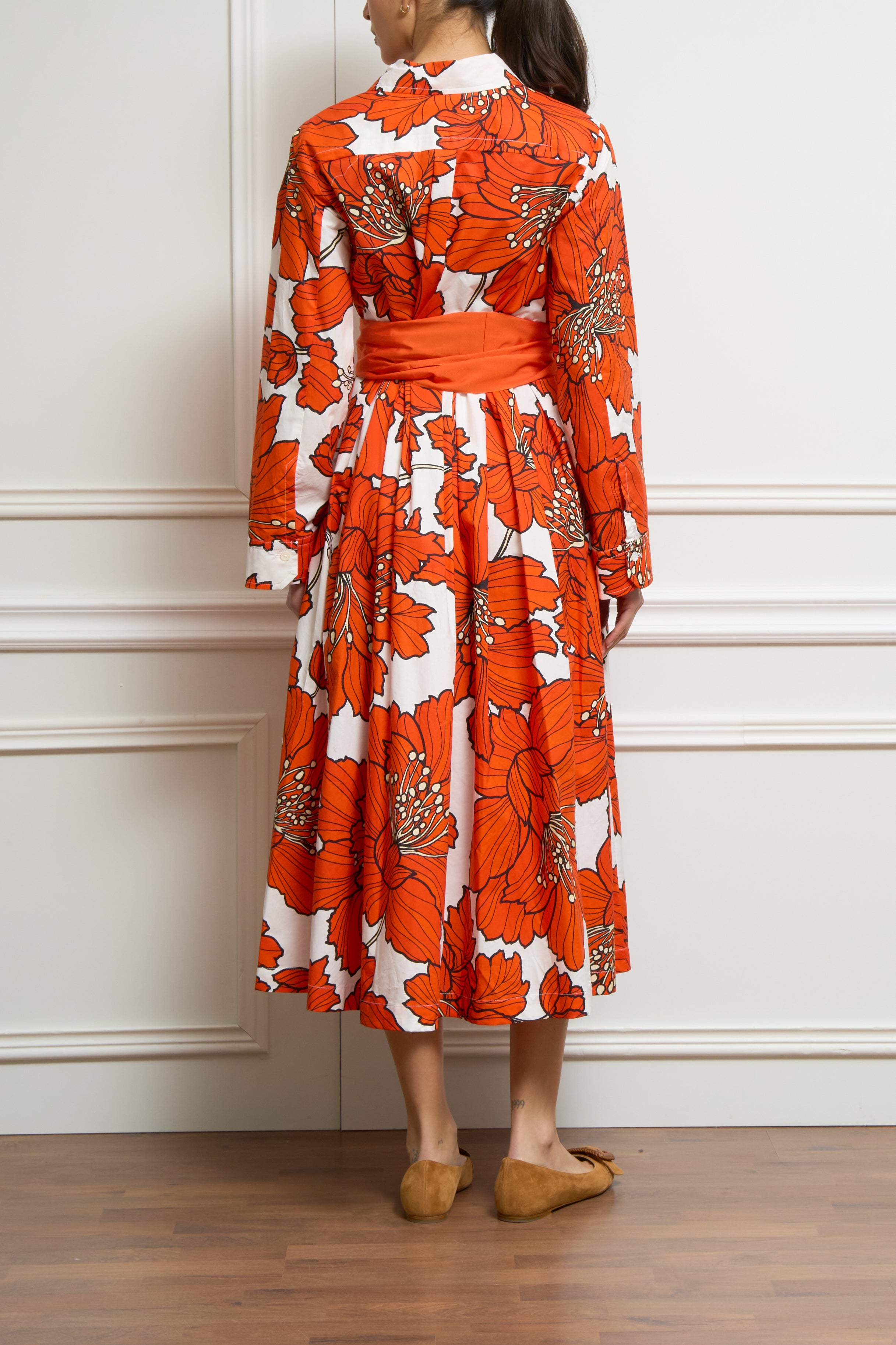 Gemustertes Kleid in orange