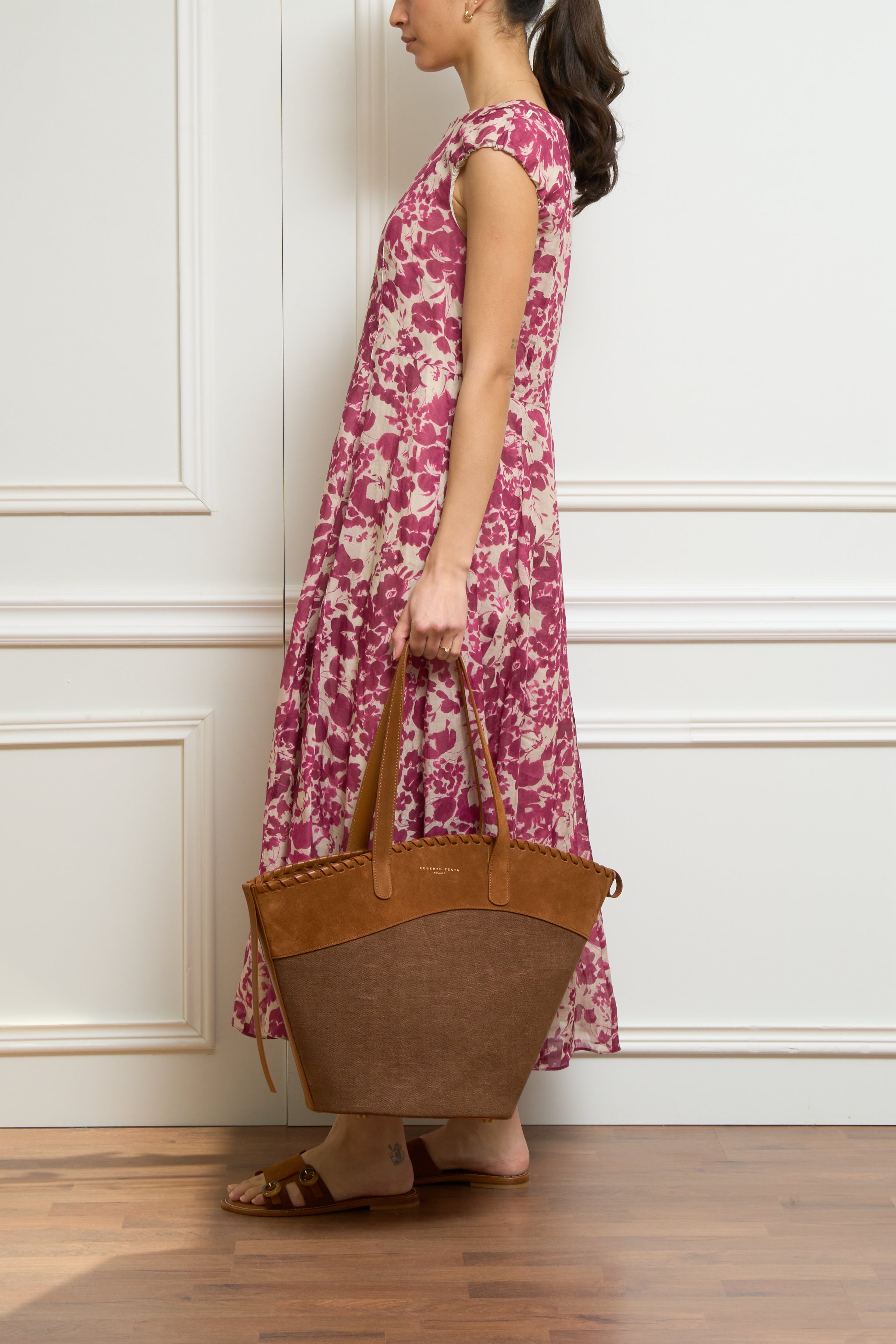 Kleid 'Peonie' in magenta/creme