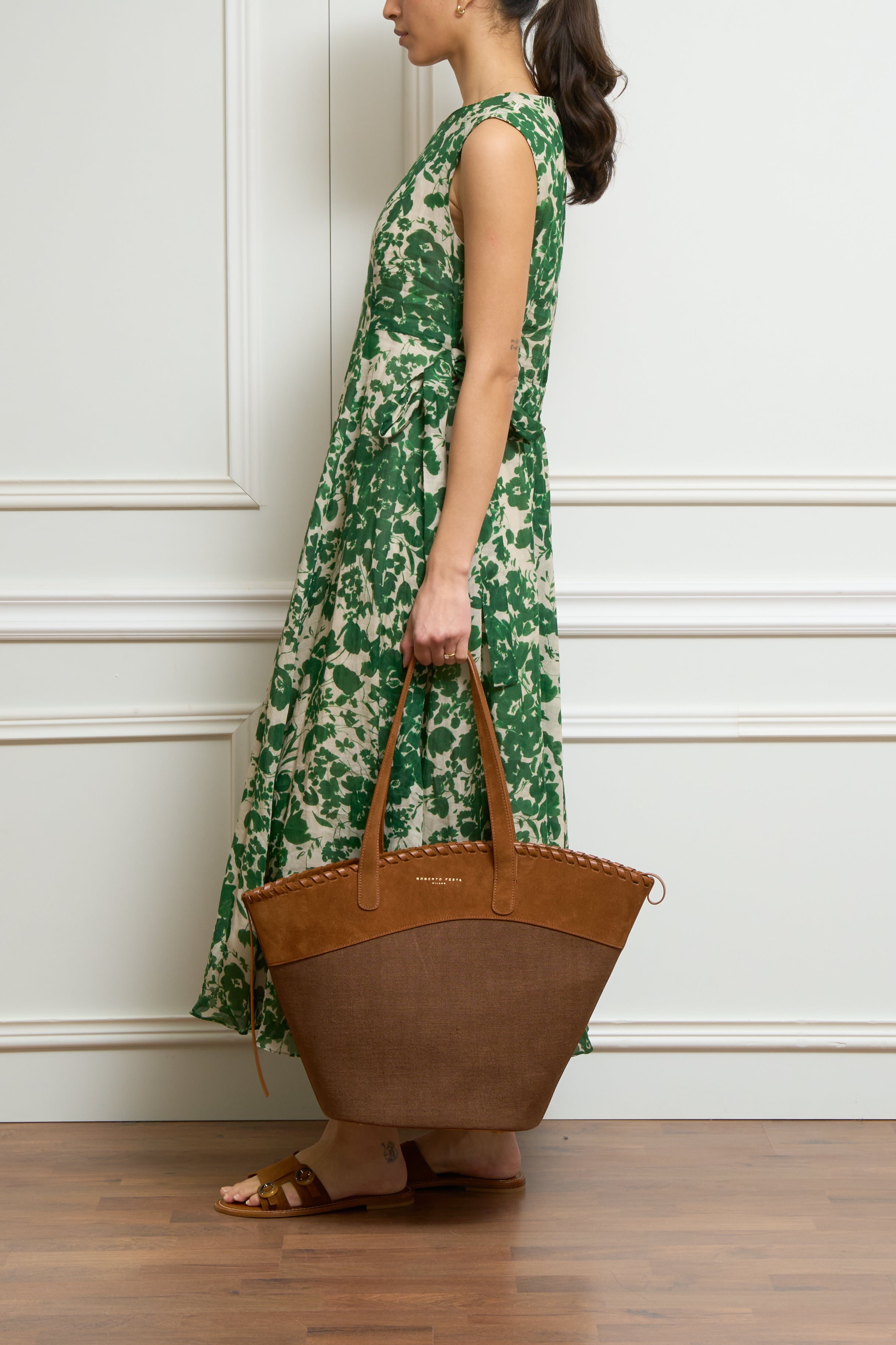 Kleid 'Alibi' in grün/creme