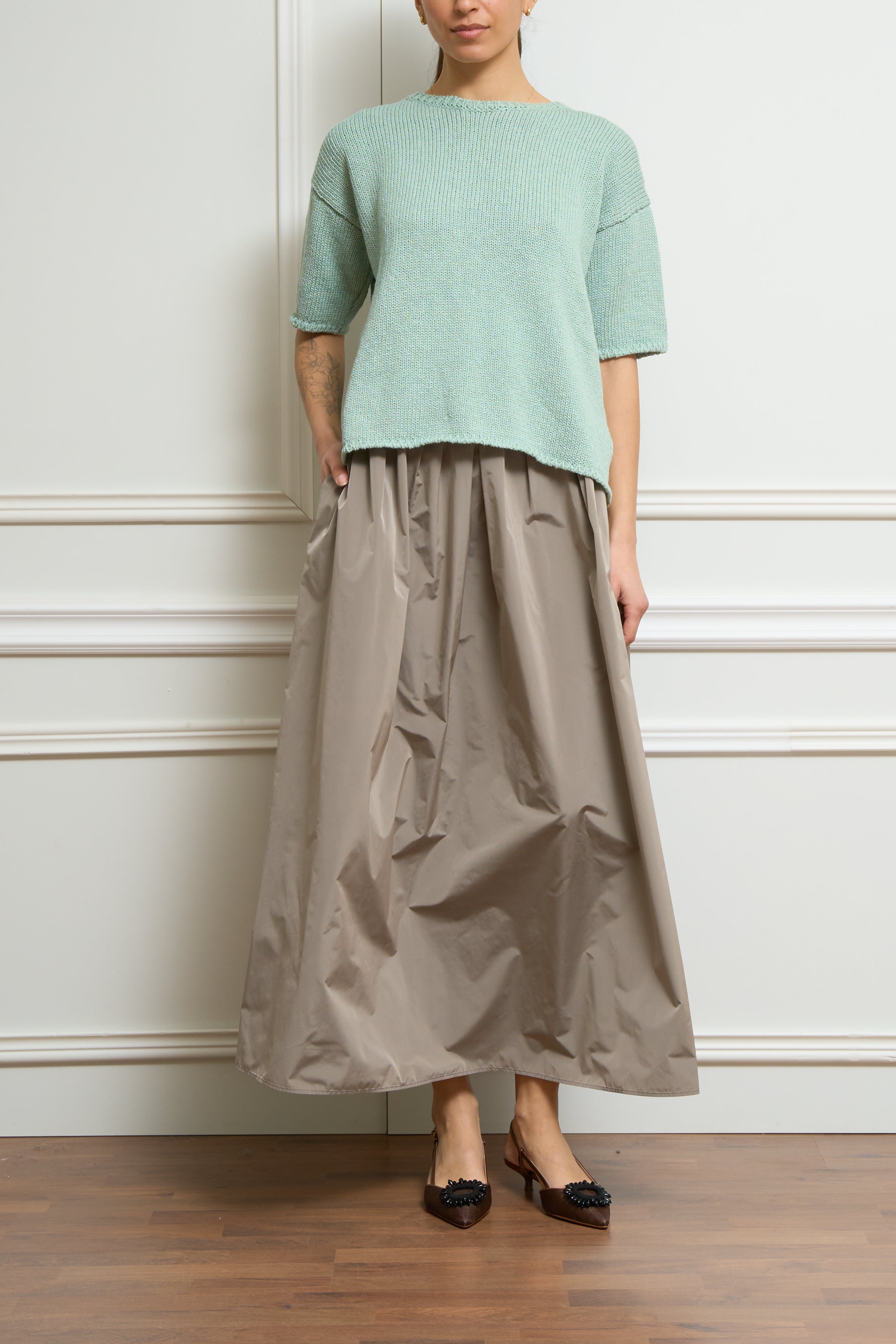 Kurzarmpullover in mint