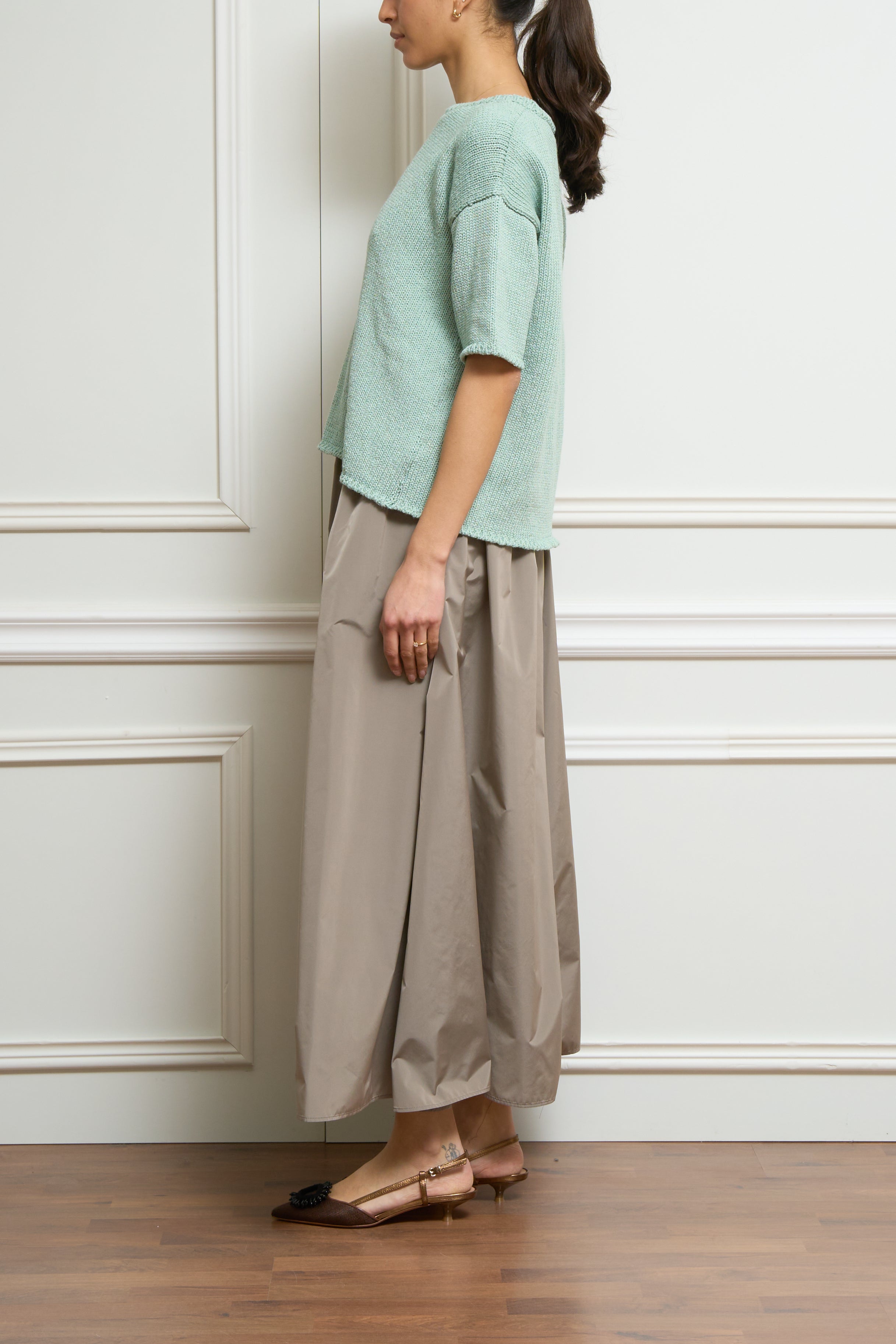 Kurzarmpullover in mint