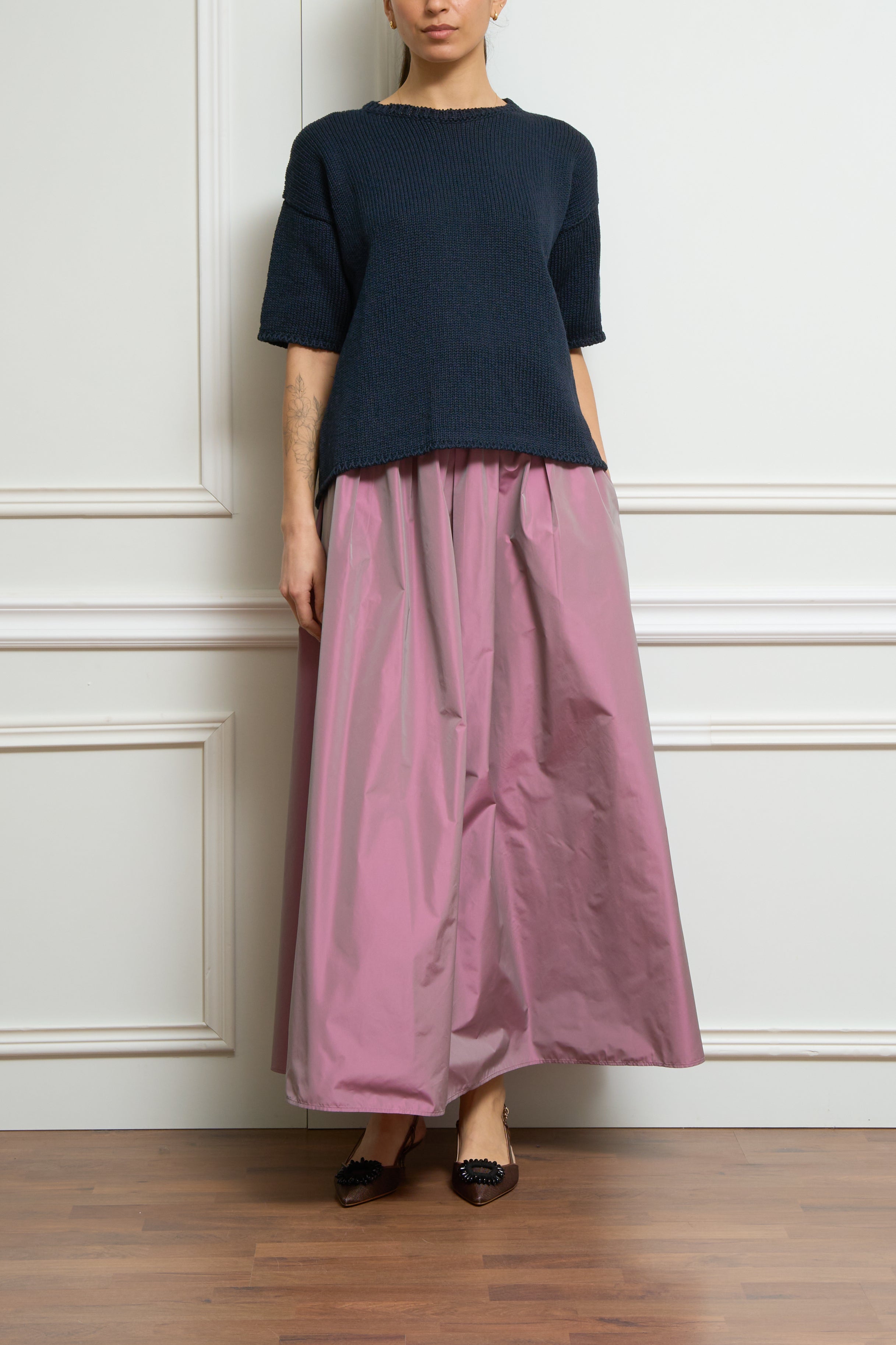 Kurzarmpullover in blau