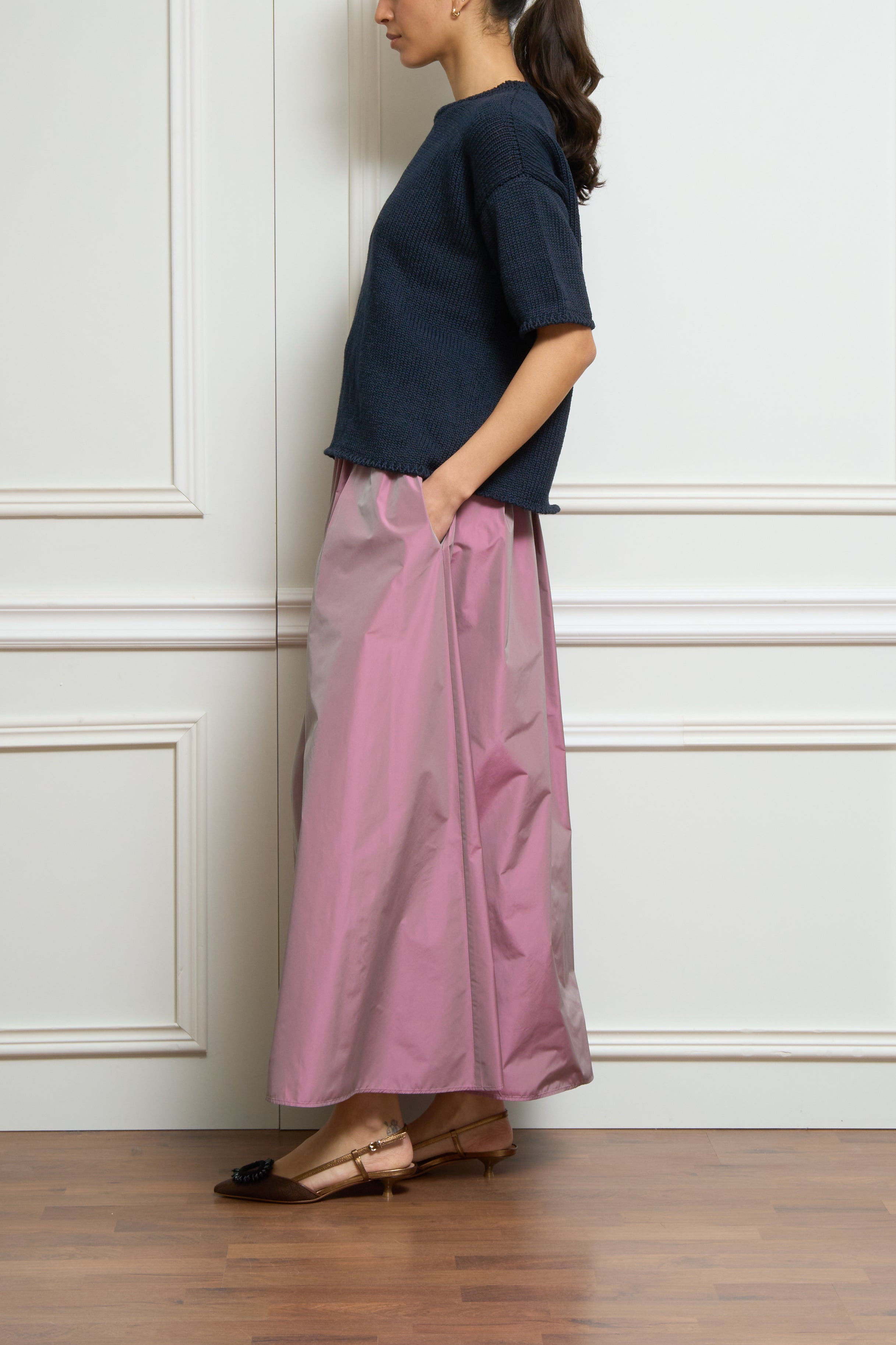 Kurzarmpullover in blau