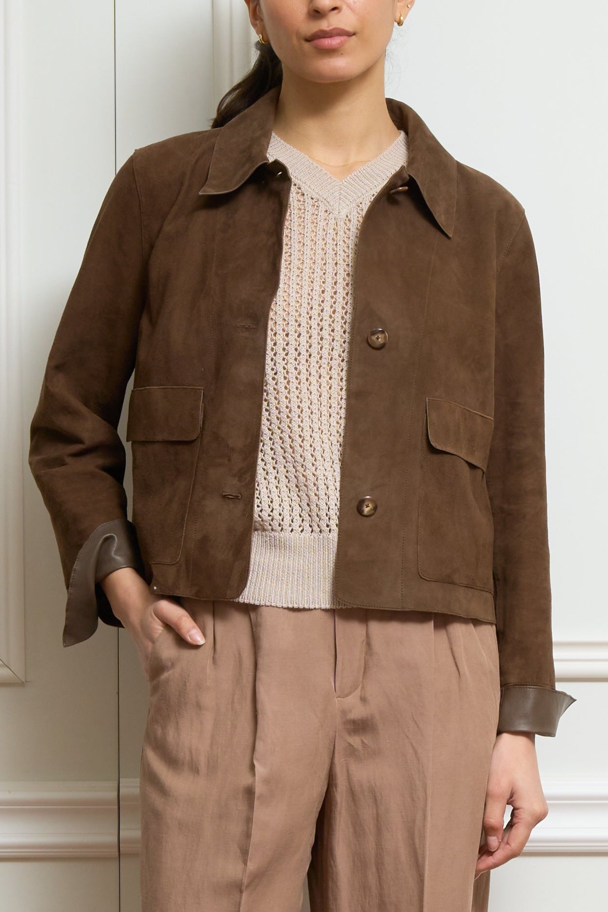 Wildlederjacke in braun