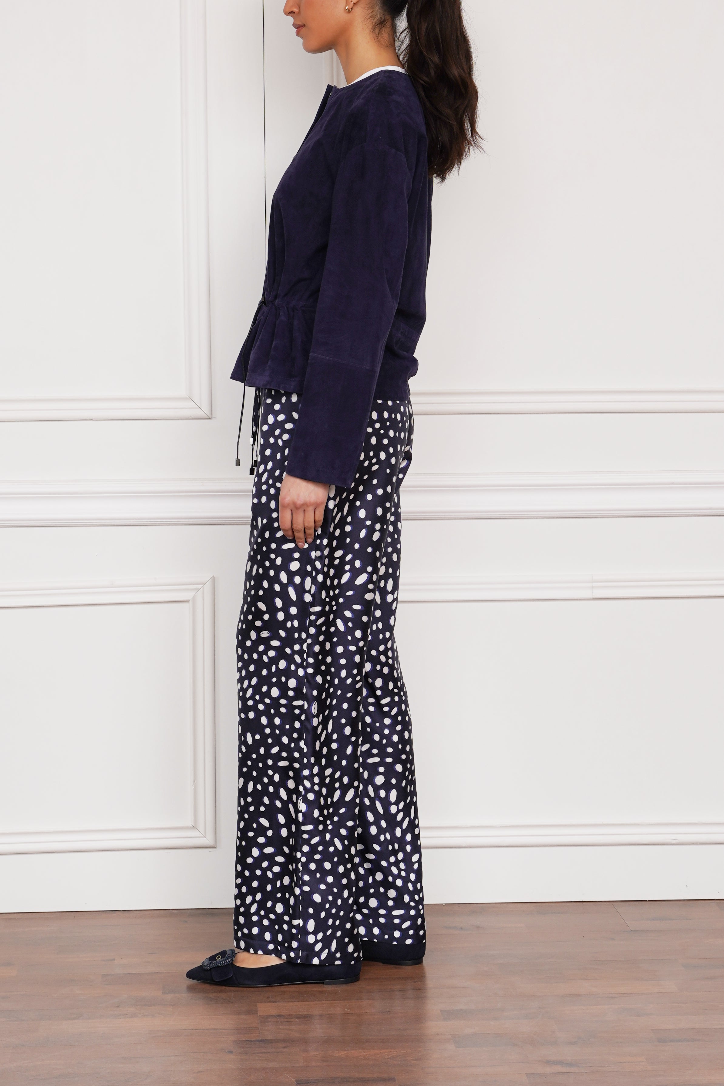 Wildlederjacke in marine