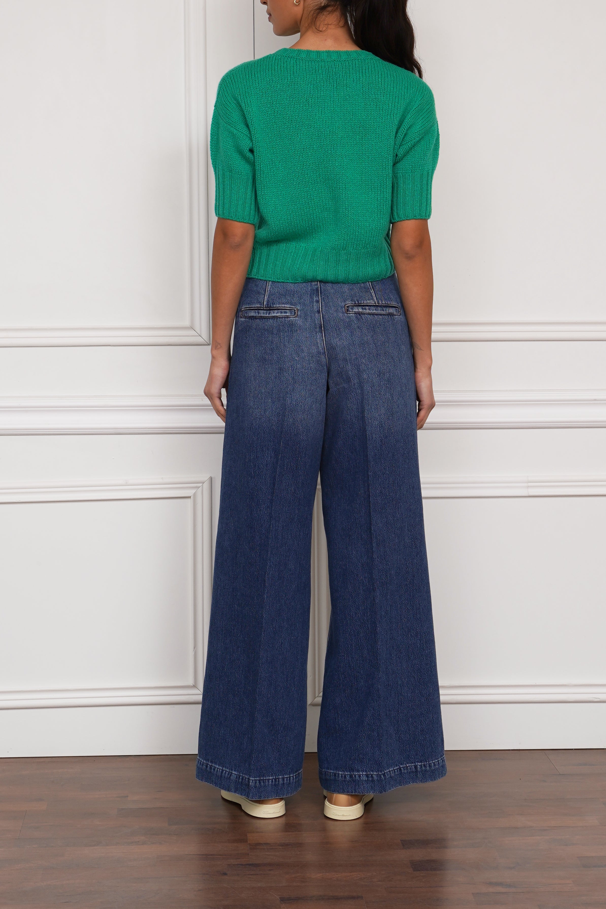 Kurzarmpullover in grün