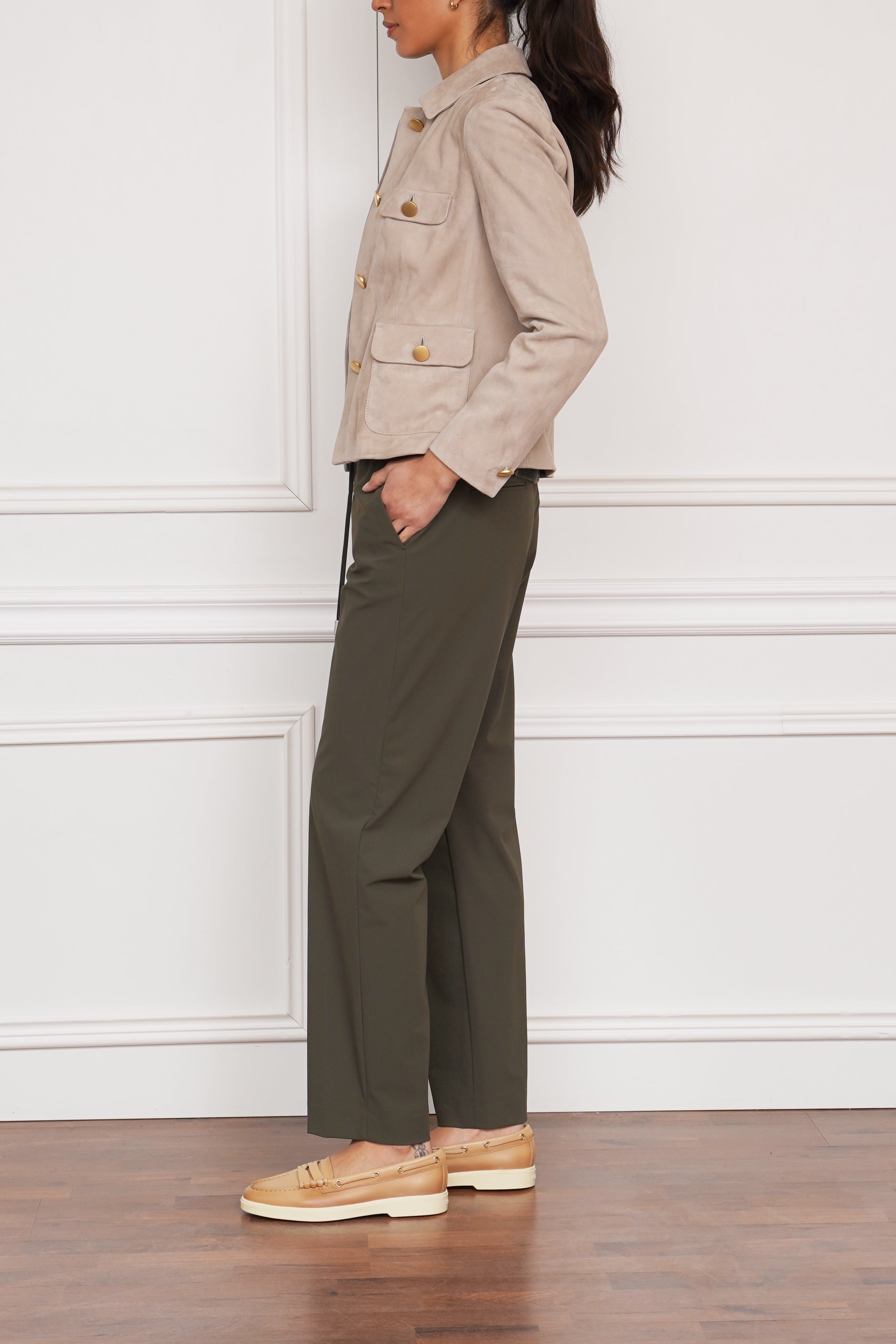 Wildlederblazer in beige