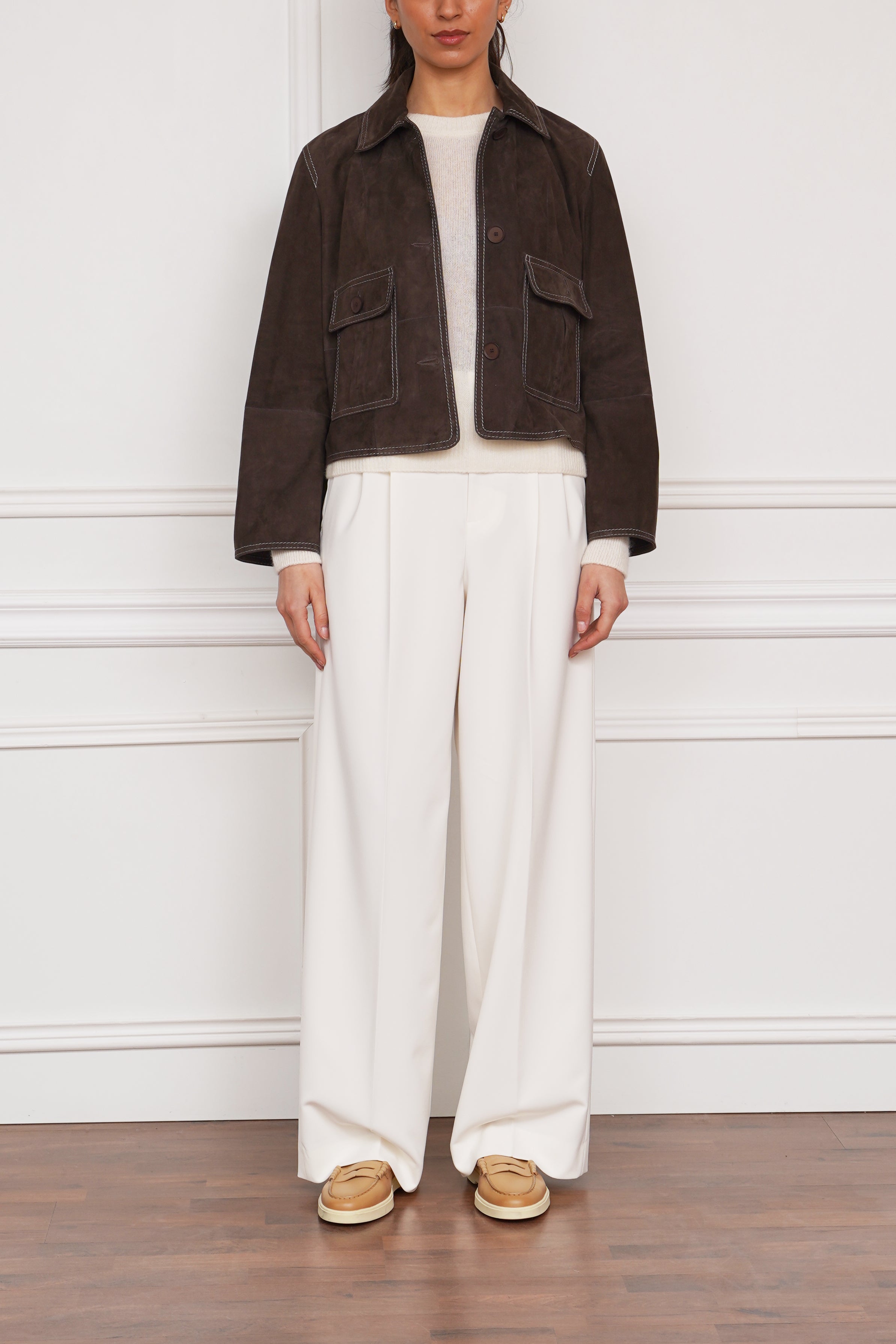 Wildlederjacke in dunkelbraun