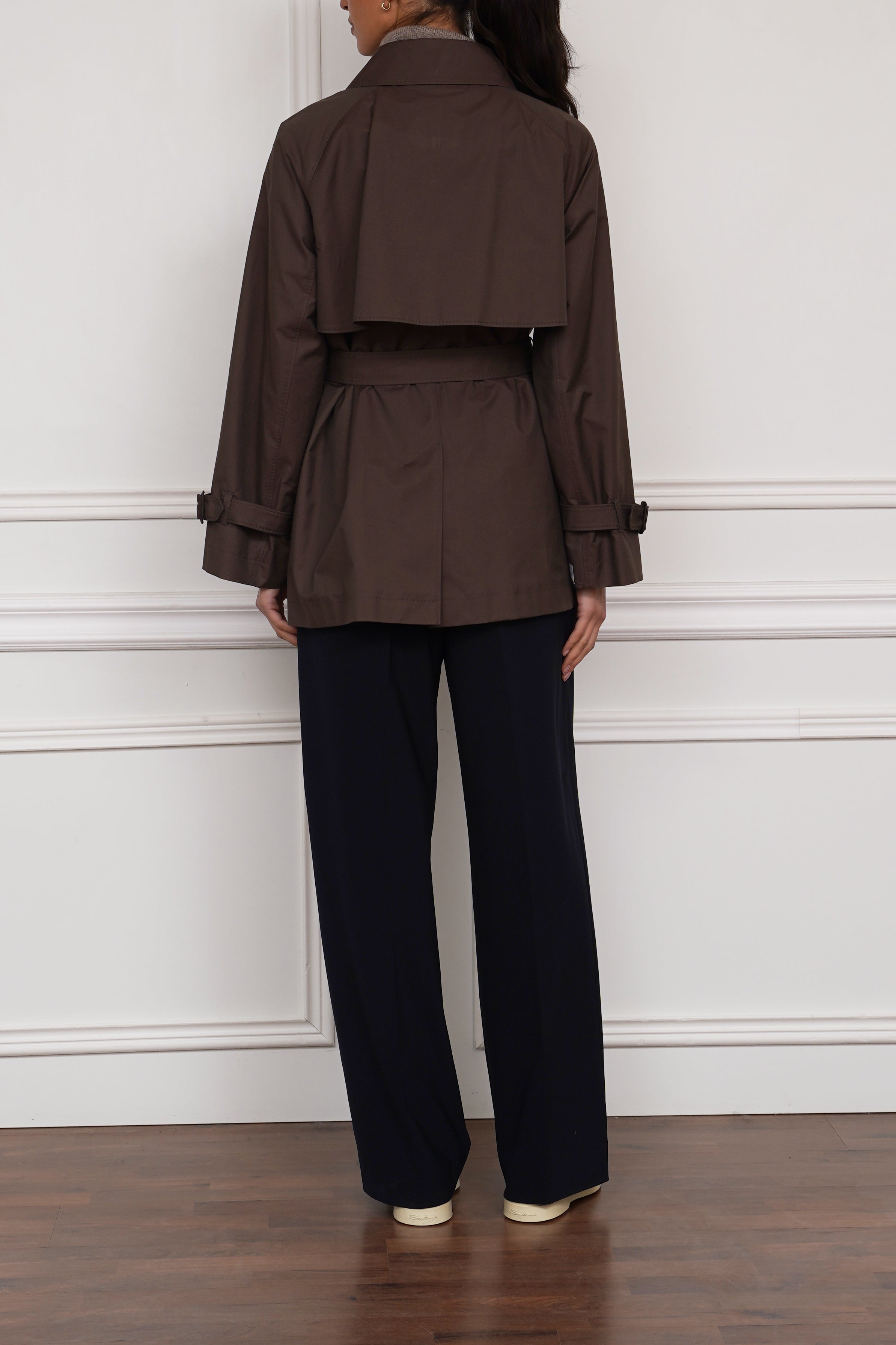 Kurzer Trenchcoat in braun