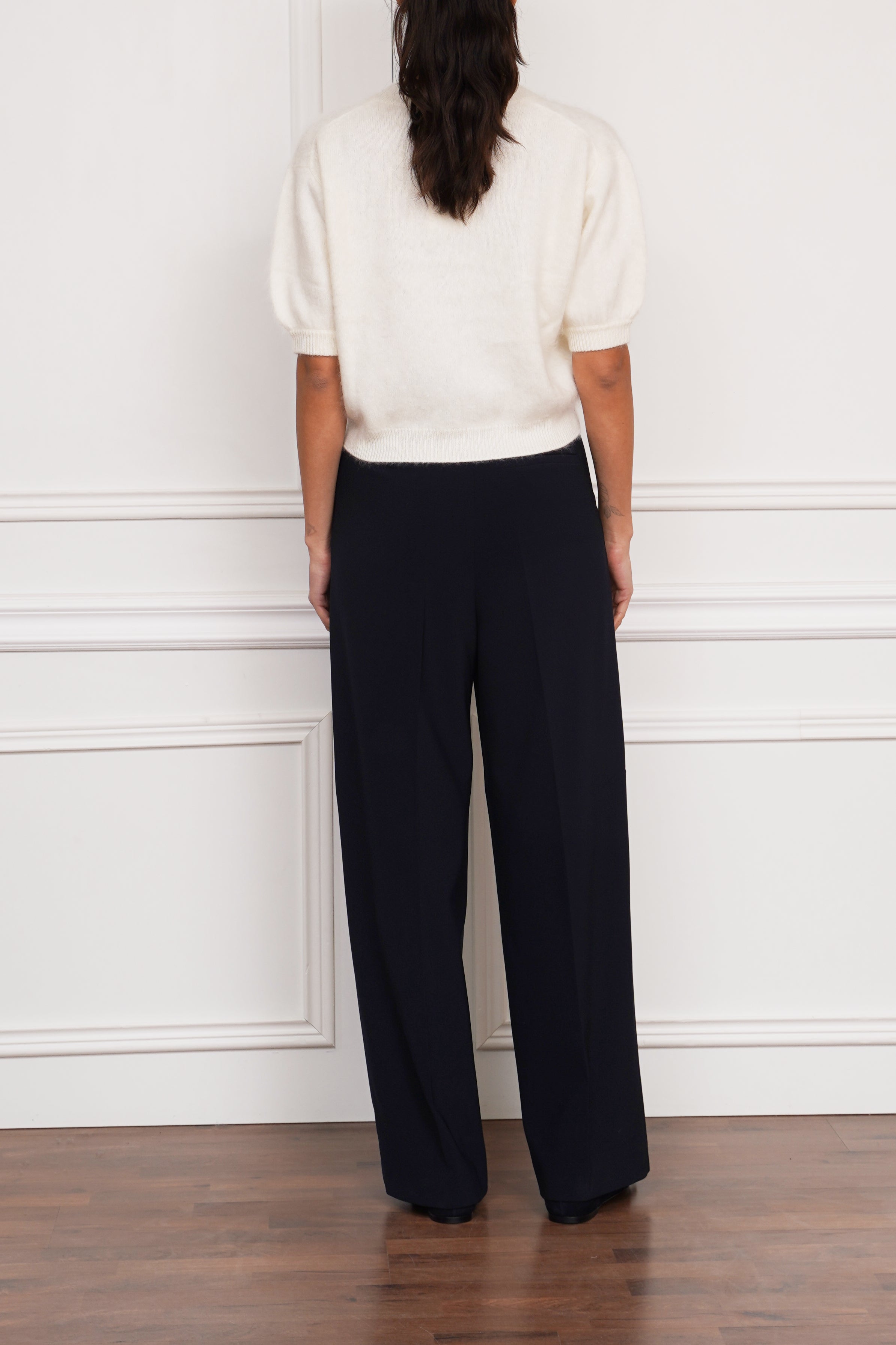 Cashmere short-sleeved sweater 'Juniper' in cream white