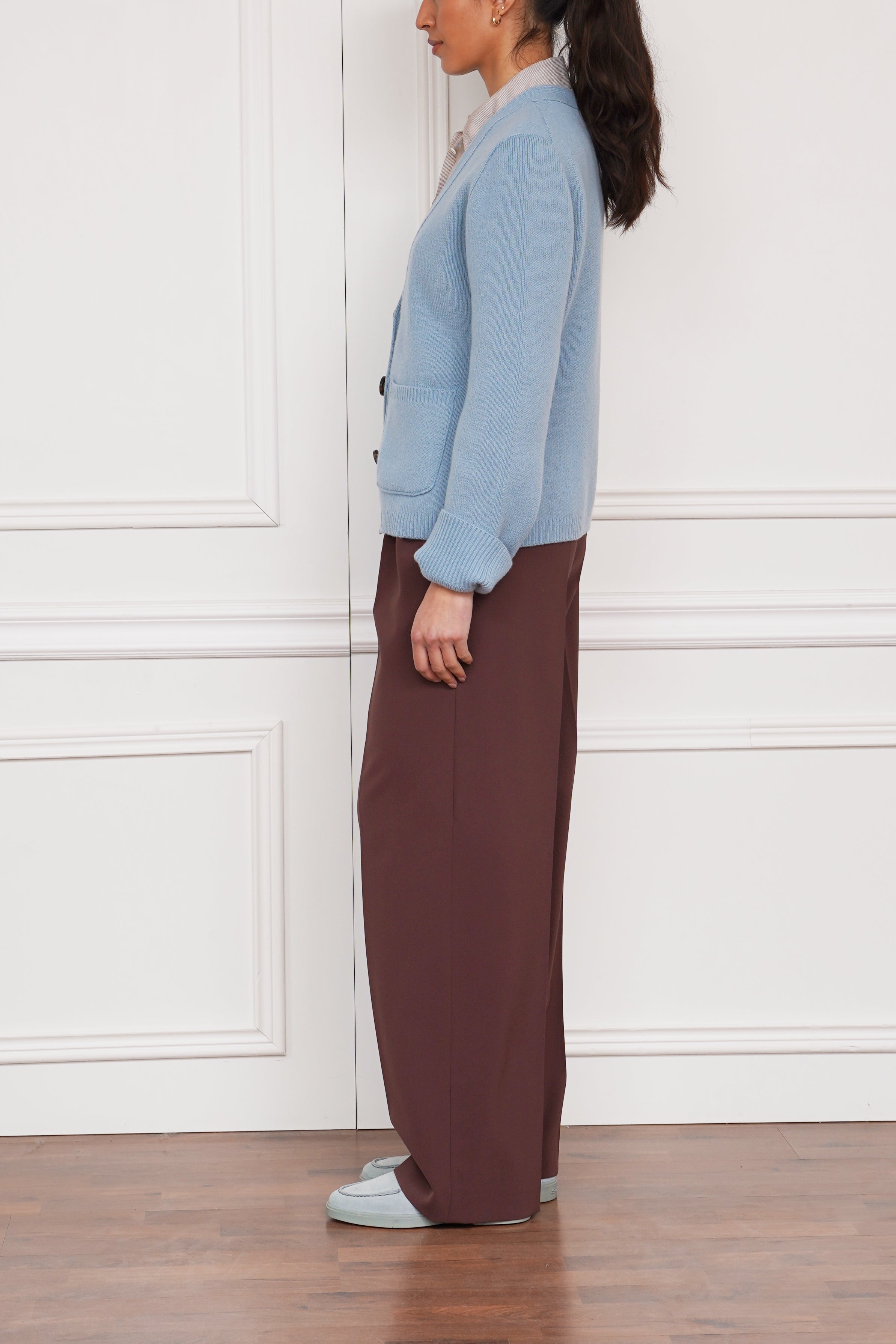 Kaschmirstrickjacke in blau