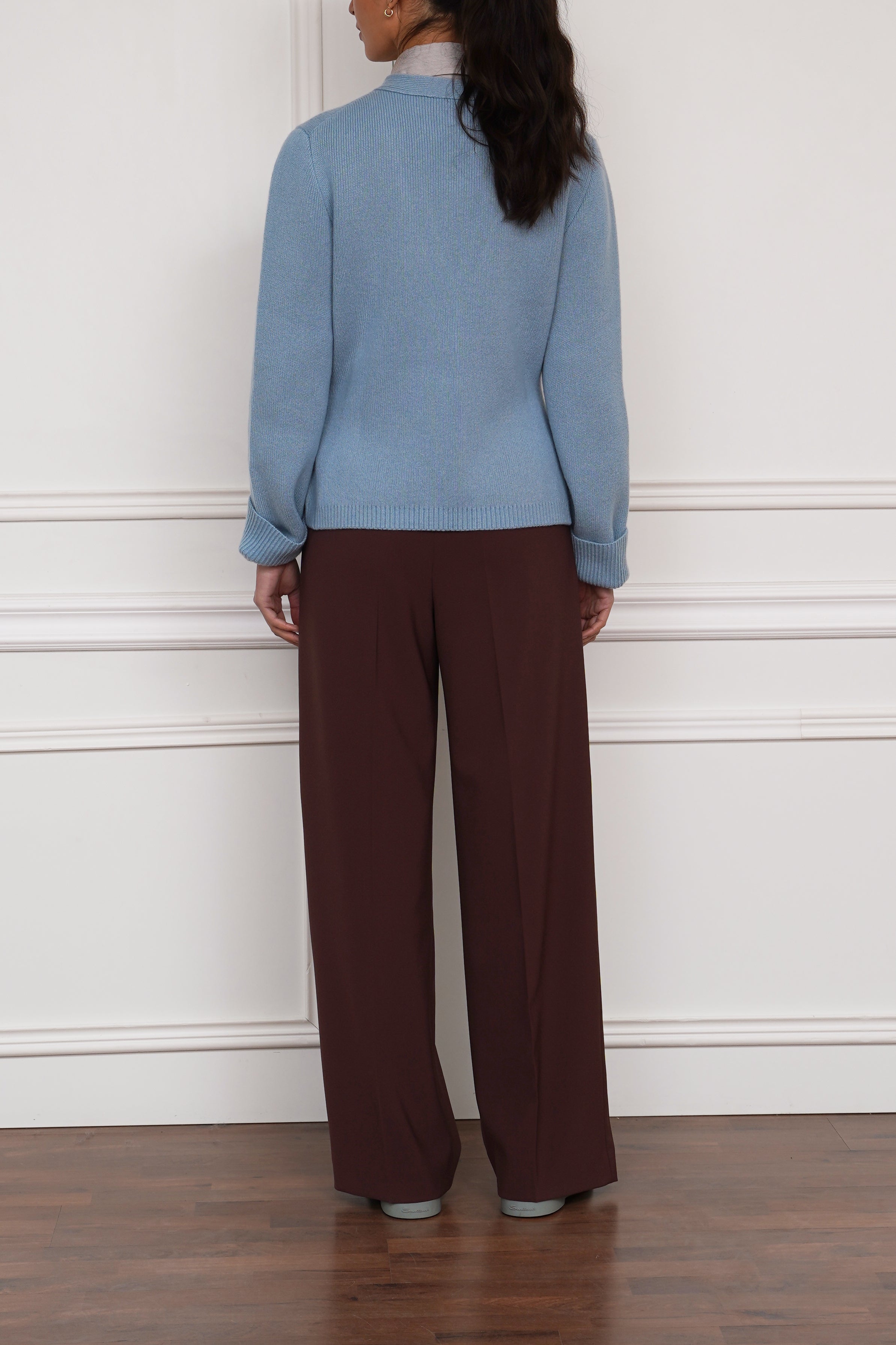 Kaschmirstrickjacke in blau