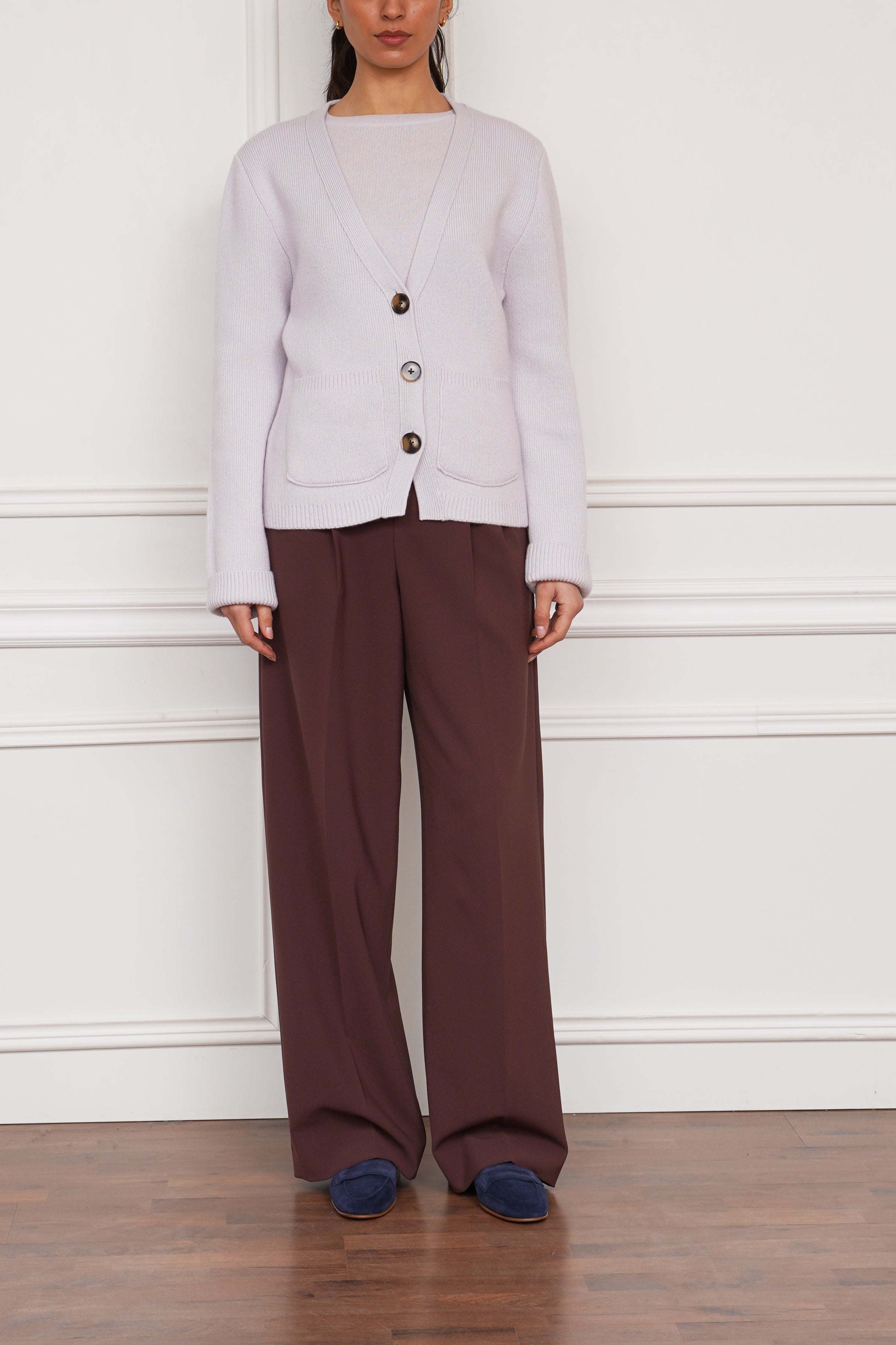 Kaschmirstrickjacke in flieder