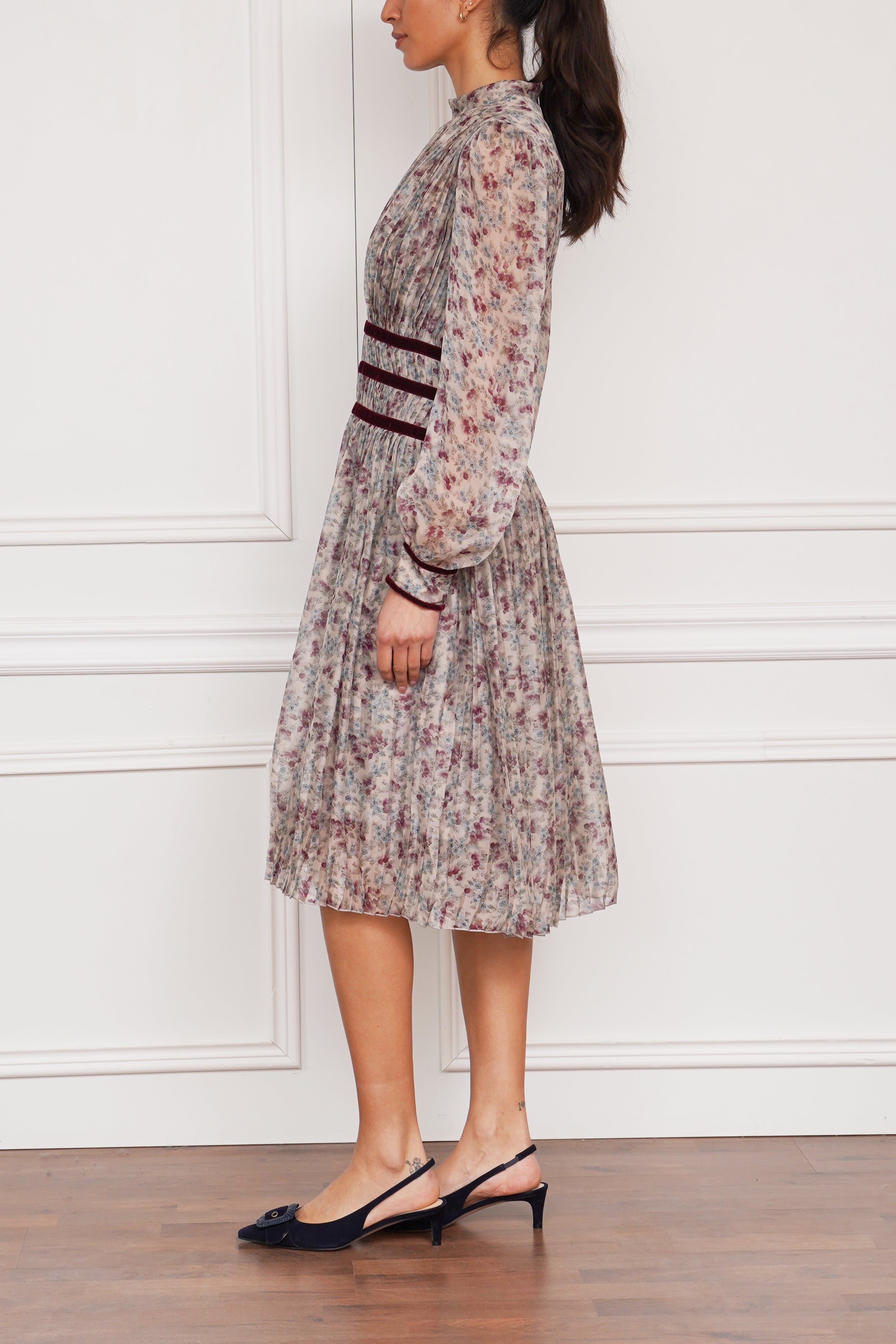 Gemustertes Midikleid in multi