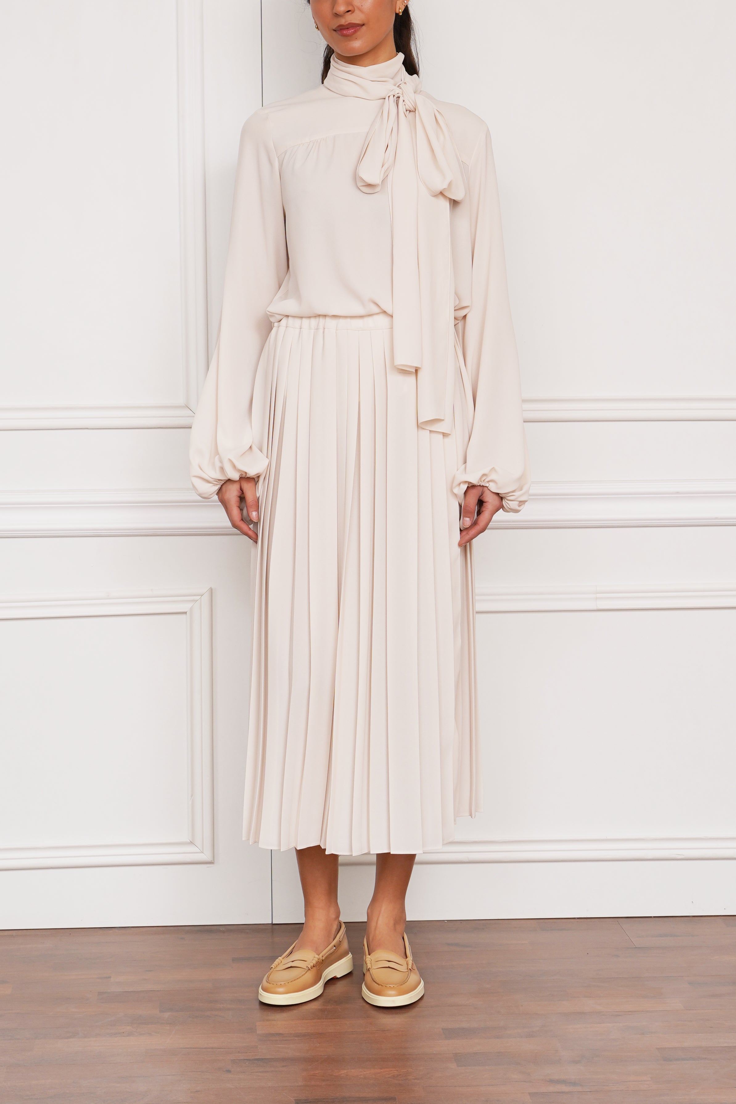 Plisseerock in creme