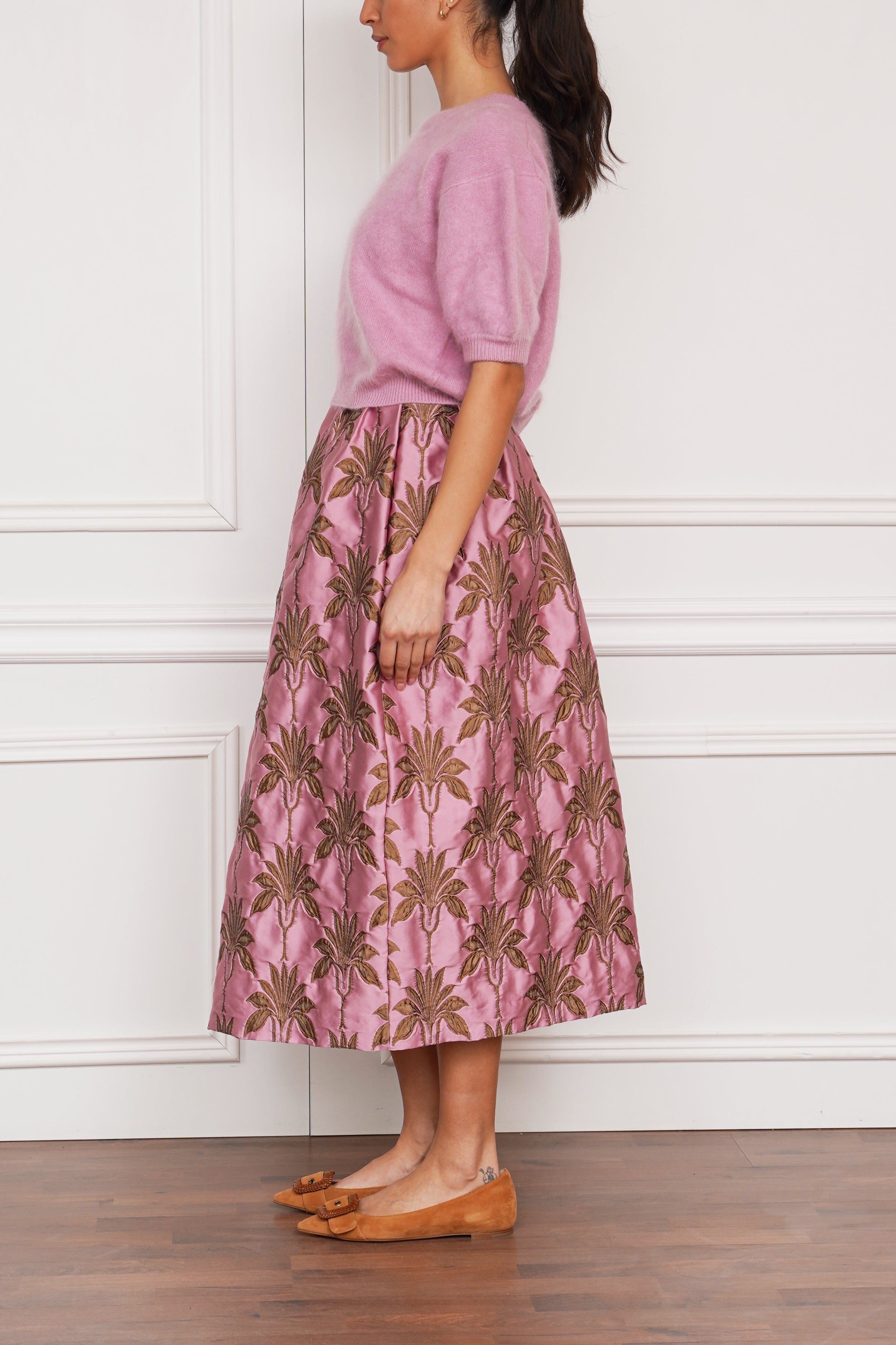 Kaschmir-Kurzarmpullover 'Juniper' in rosa